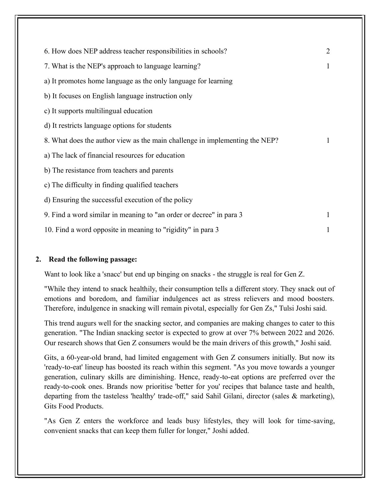 Edudel Class 12 English Practice Papers-1 (2023-24) - Page 3