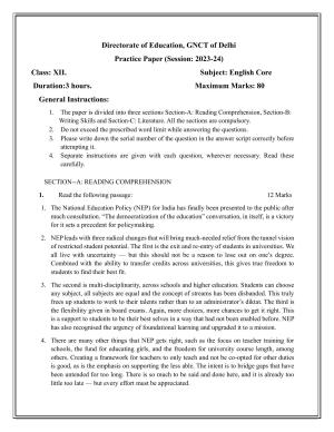 Edudel Class 12 English Practice Papers-1 (2023-24)