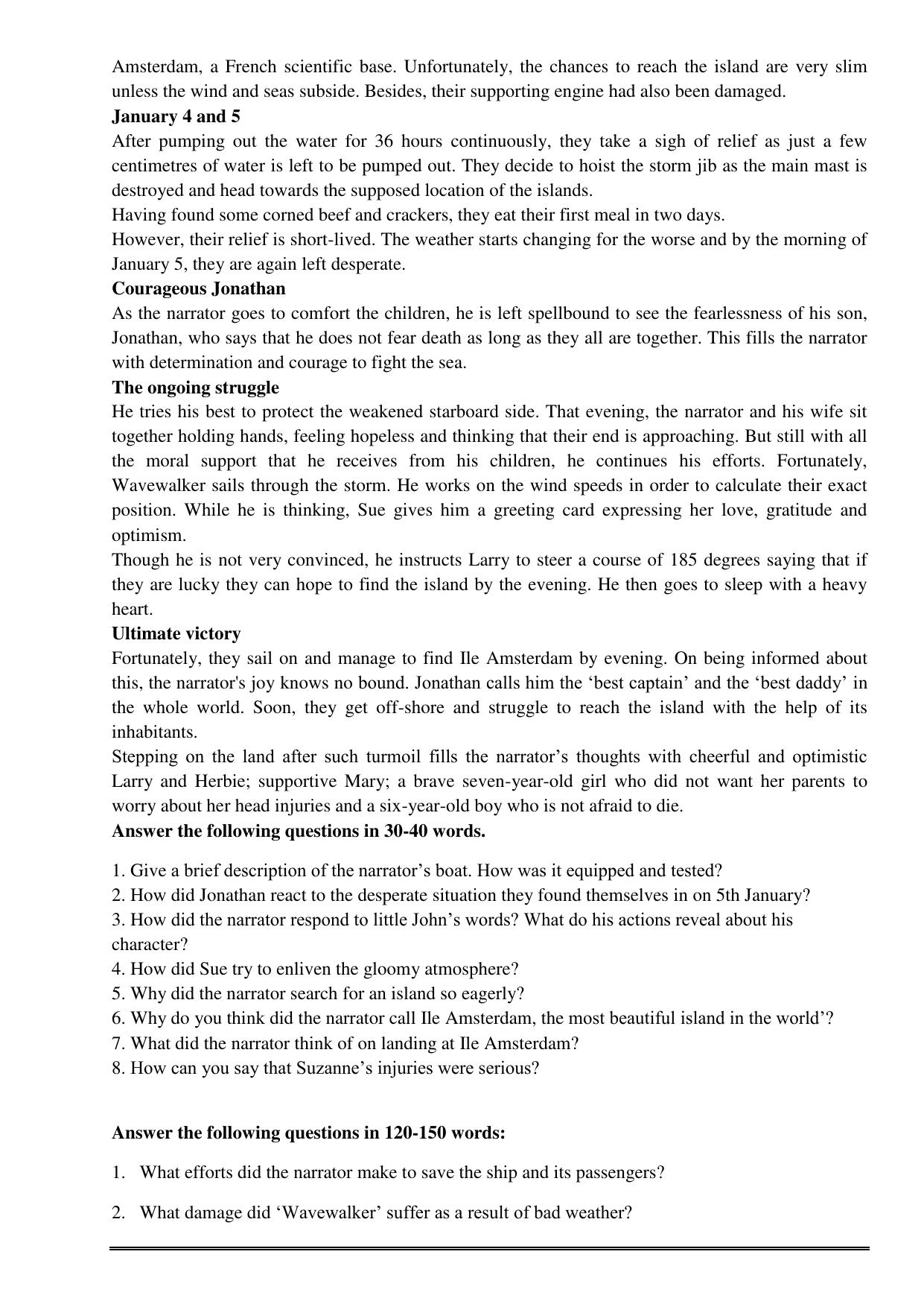 CBSE Worksheets for Class 11 English We are Not Afraid to Die Assignment - Page 2