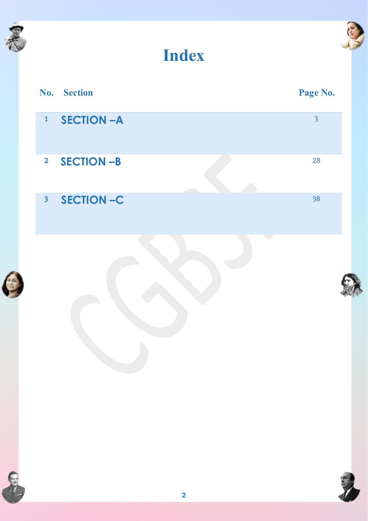 CGBSE Board Class 12 English अंग्रेजी  2023-2024 Question Bank - Page 2