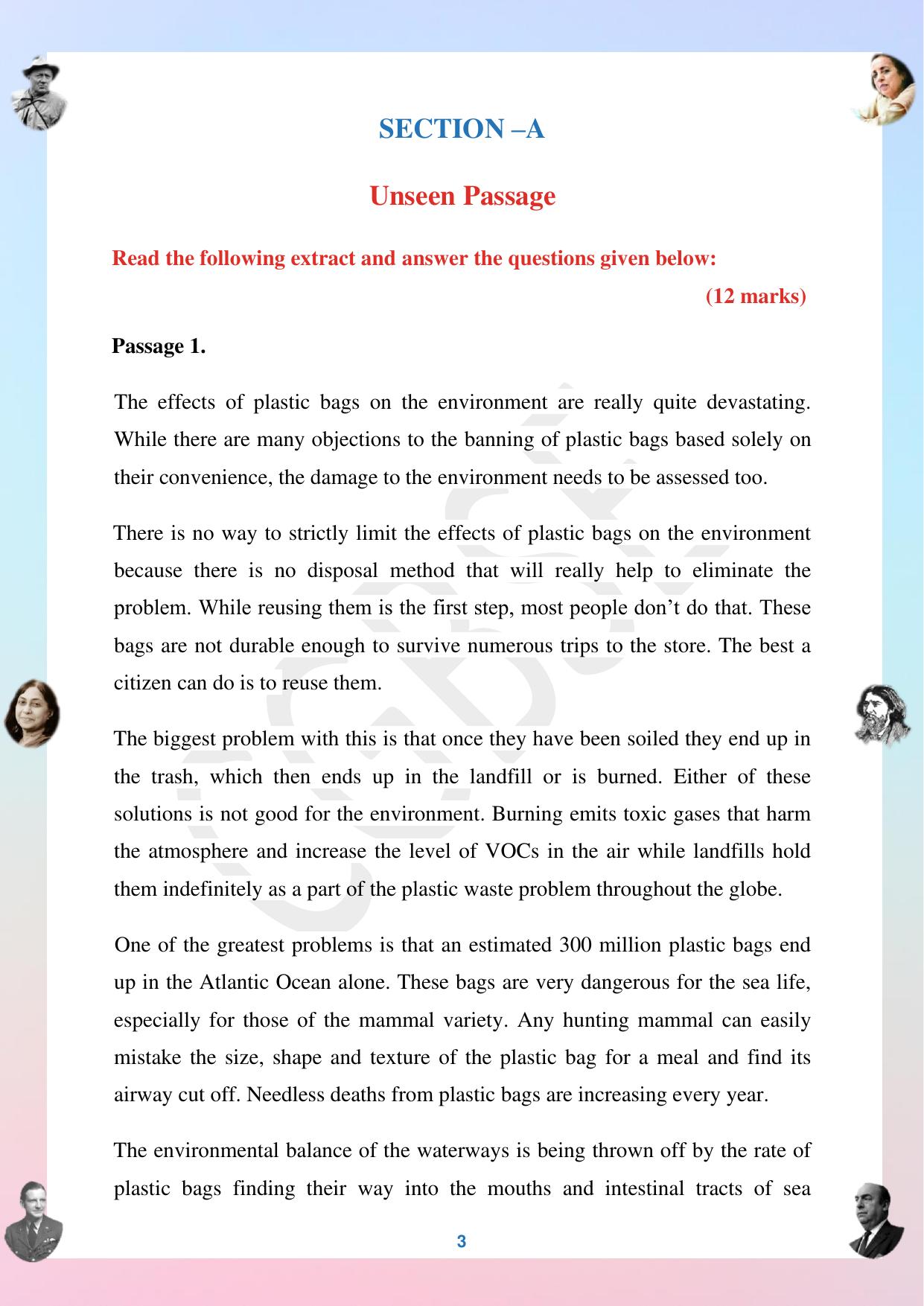 CGBSE Board Class 12 English अंग्रेजी  2023-2024 Question Bank - Page 3