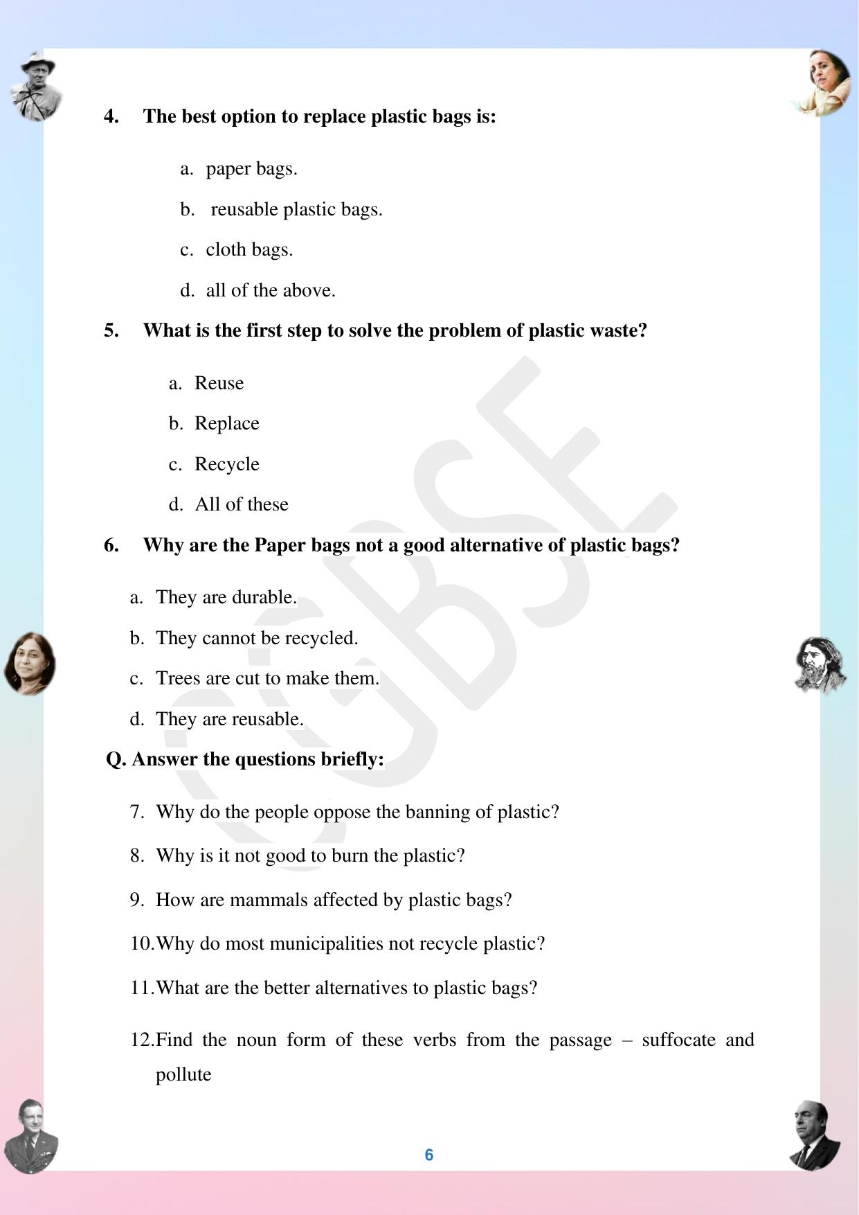 CGBSE Board Class 12 English अंग्रेजी  2023-2024 Question Bank - Page 6