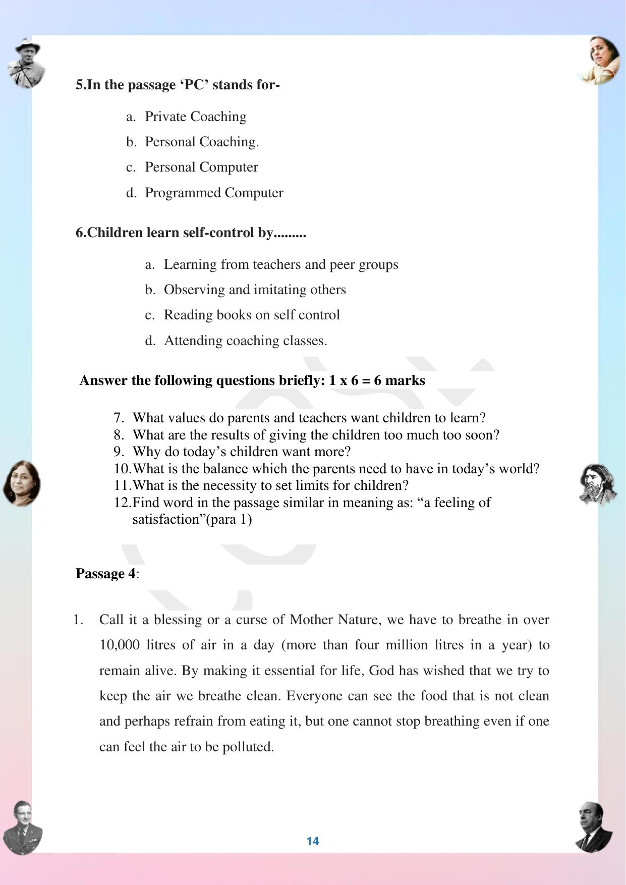CGBSE Board Class 12 English अंग्रेजी  2023-2024 Question Bank - Page 14