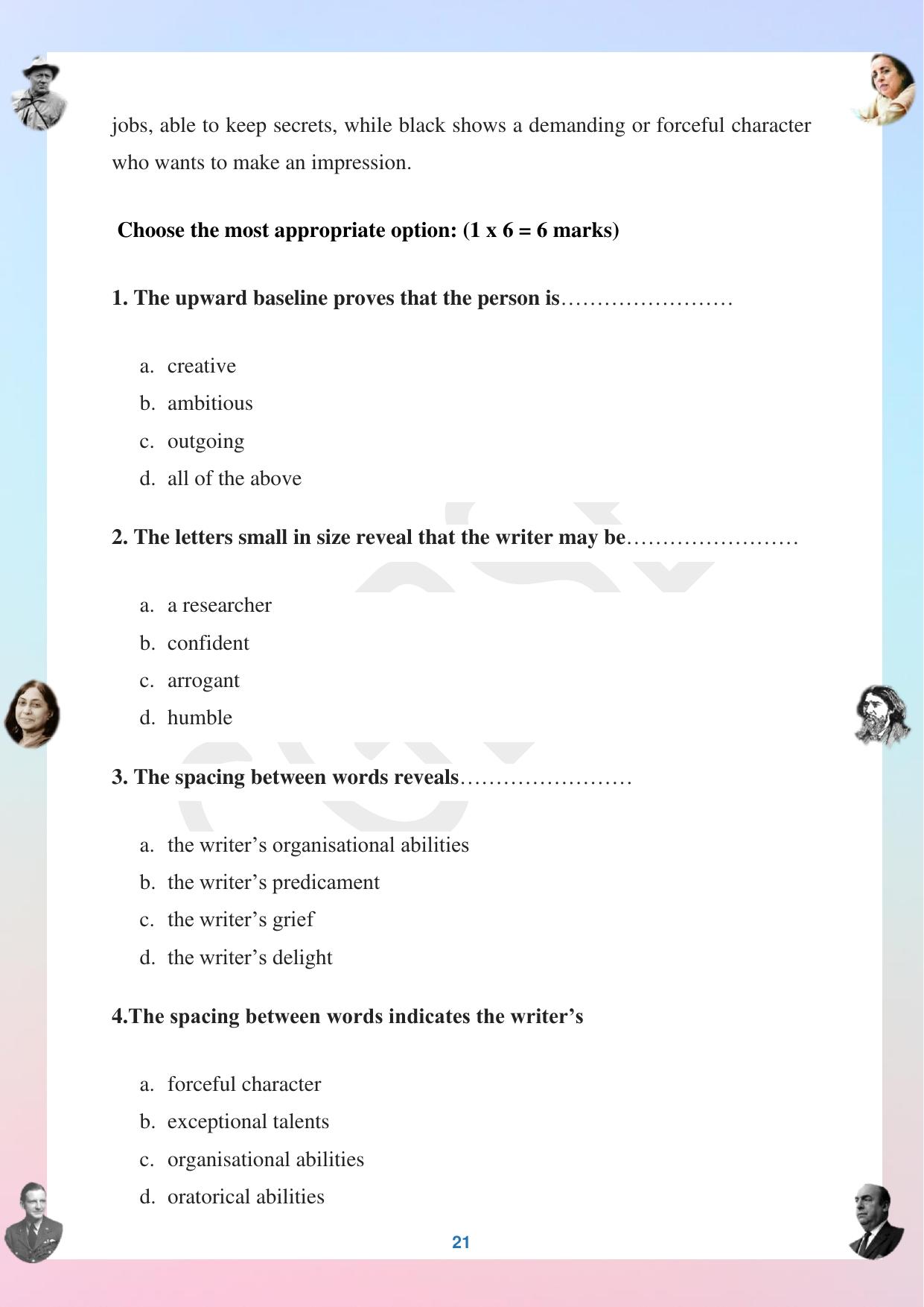 CGBSE Board Class 12 English अंग्रेजी  2023-2024 Question Bank - Page 21