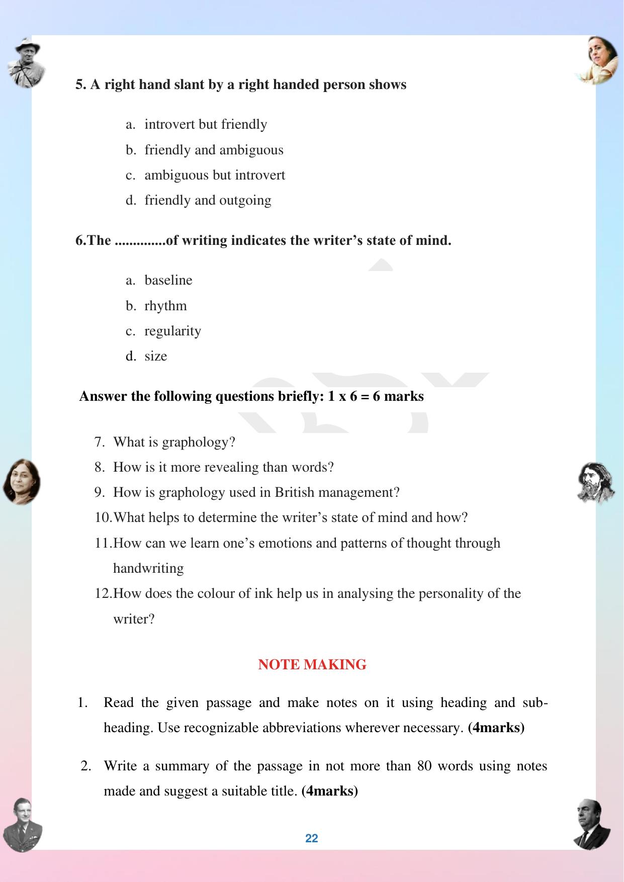 CGBSE Board Class 12 English अंग्रेजी  2023-2024 Question Bank - Page 22