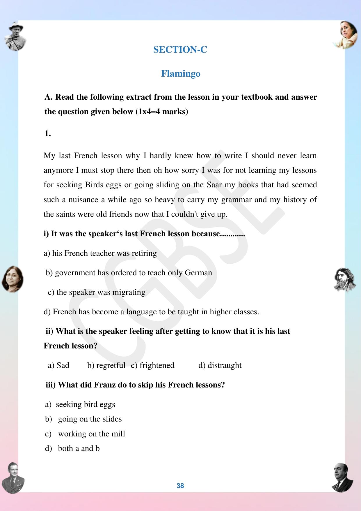 CGBSE Board Class 12 English अंग्रेजी  2023-2024 Question Bank - Page 38