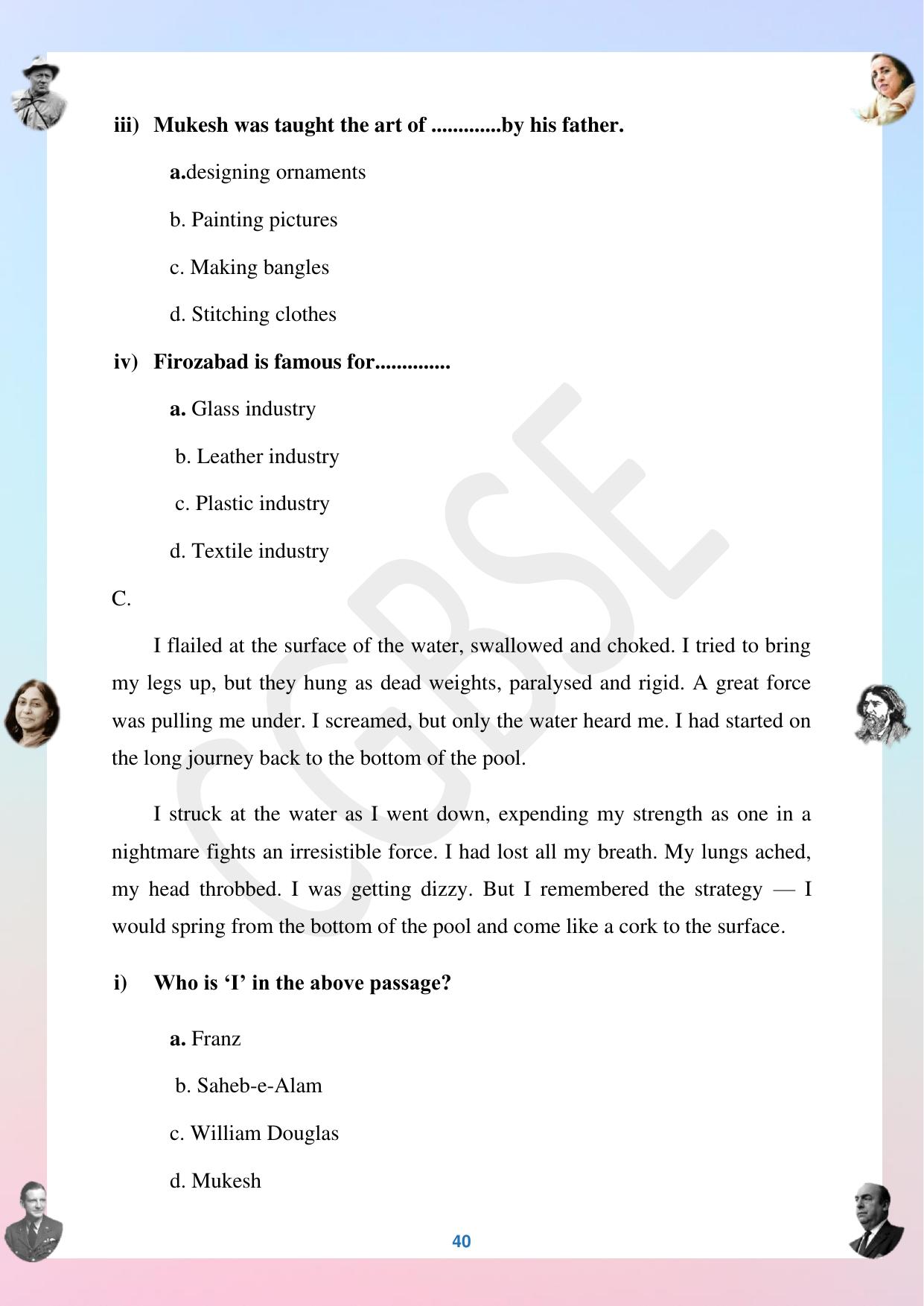 CGBSE Board Class 12 English अंग्रेजी  2023-2024 Question Bank - Page 40