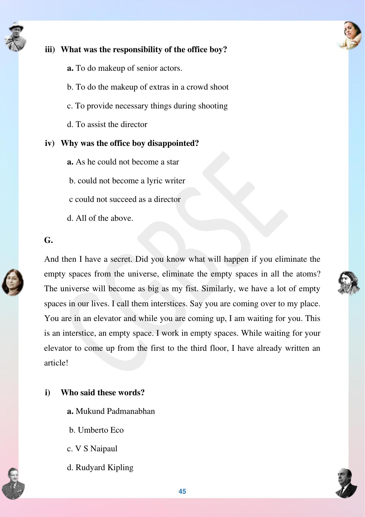 CGBSE Board Class 12 English अंग्रेजी  2023-2024 Question Bank - Page 45