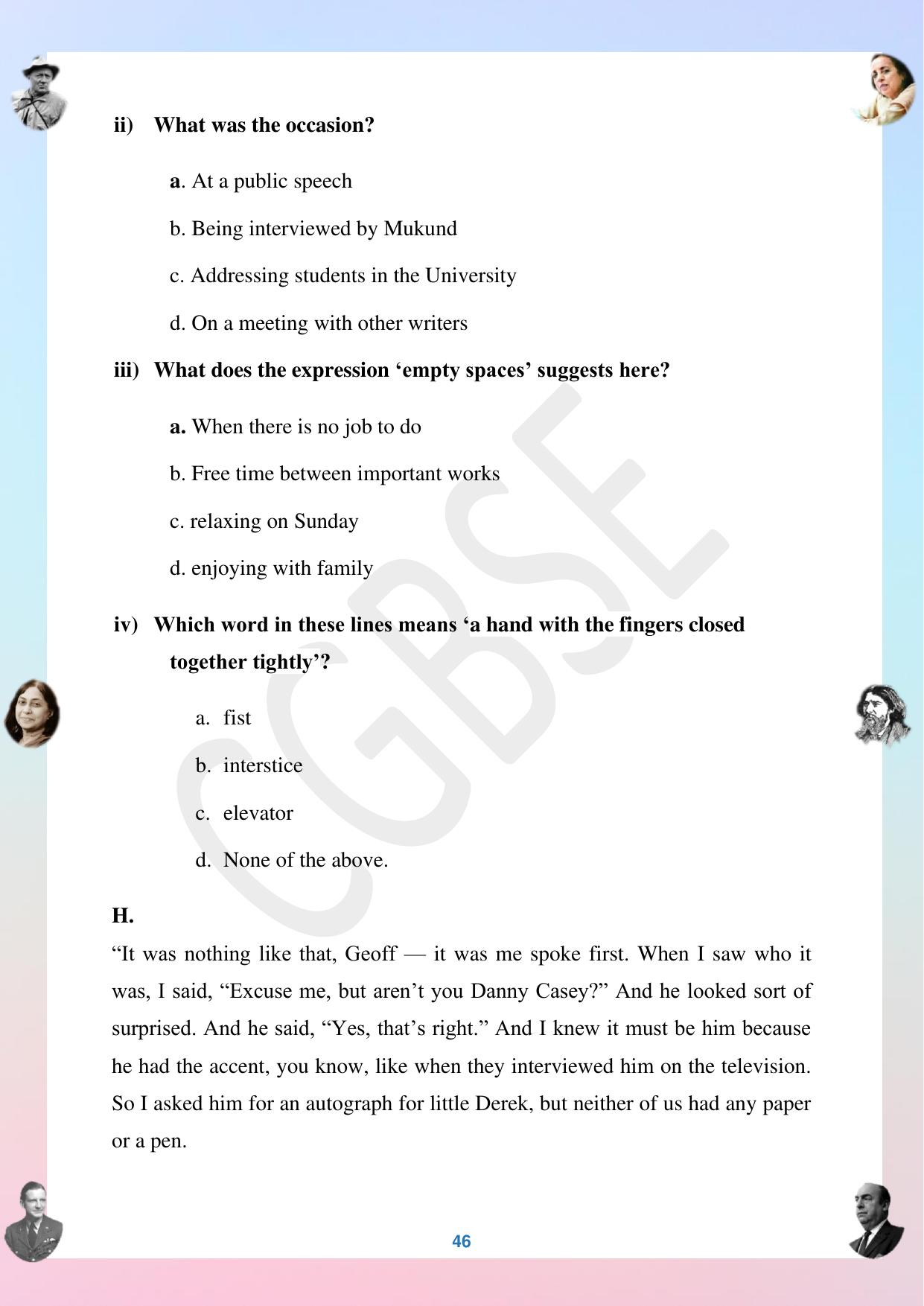 CGBSE Board Class 12 English अंग्रेजी  2023-2024 Question Bank - Page 46