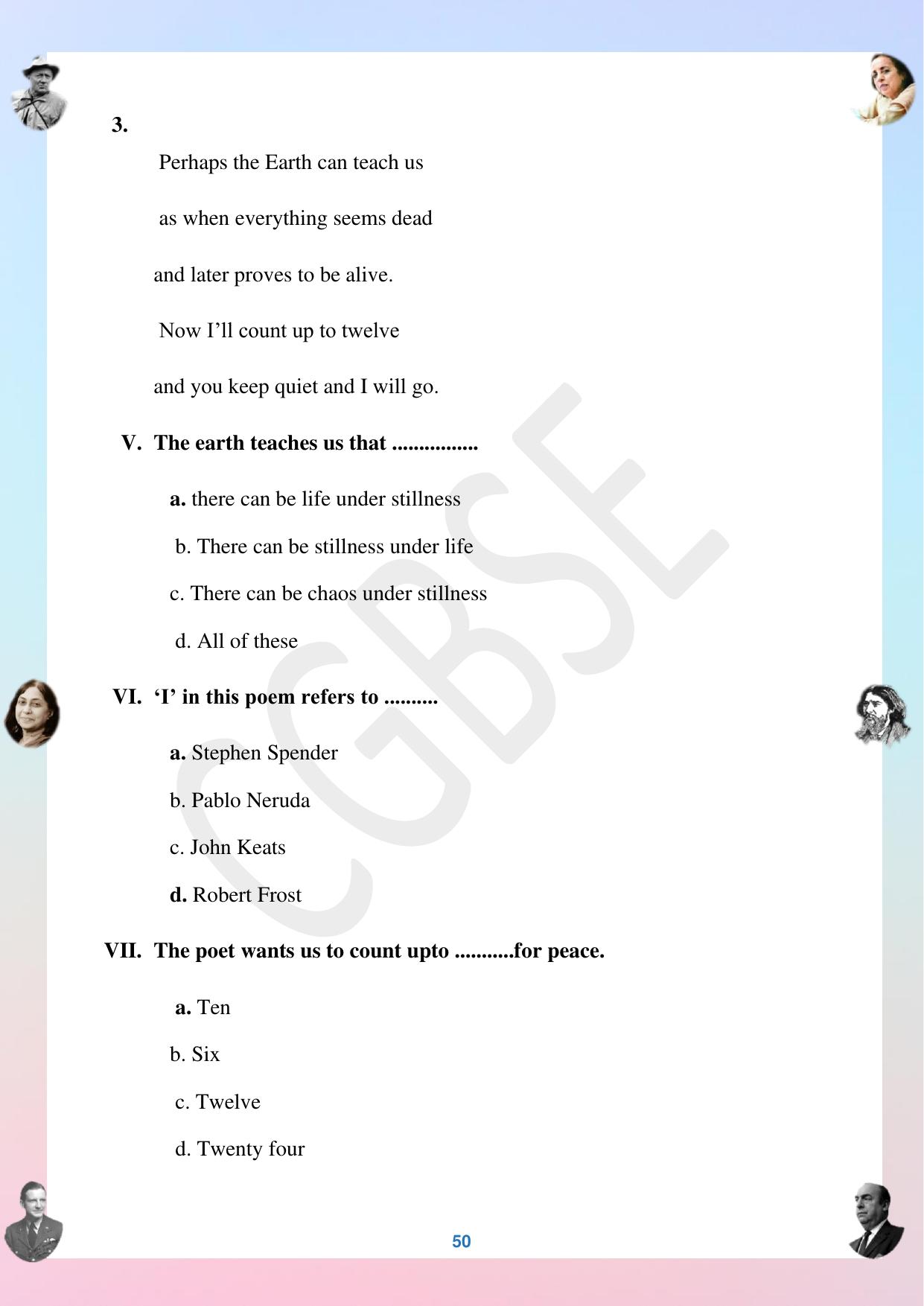 CGBSE Board Class 12 English अंग्रेजी  2023-2024 Question Bank - Page 50