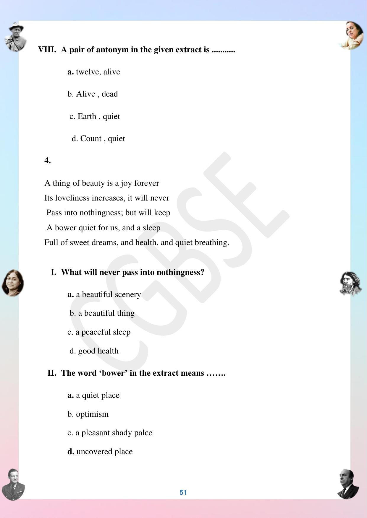 CGBSE Board Class 12 English अंग्रेजी  2023-2024 Question Bank - Page 51
