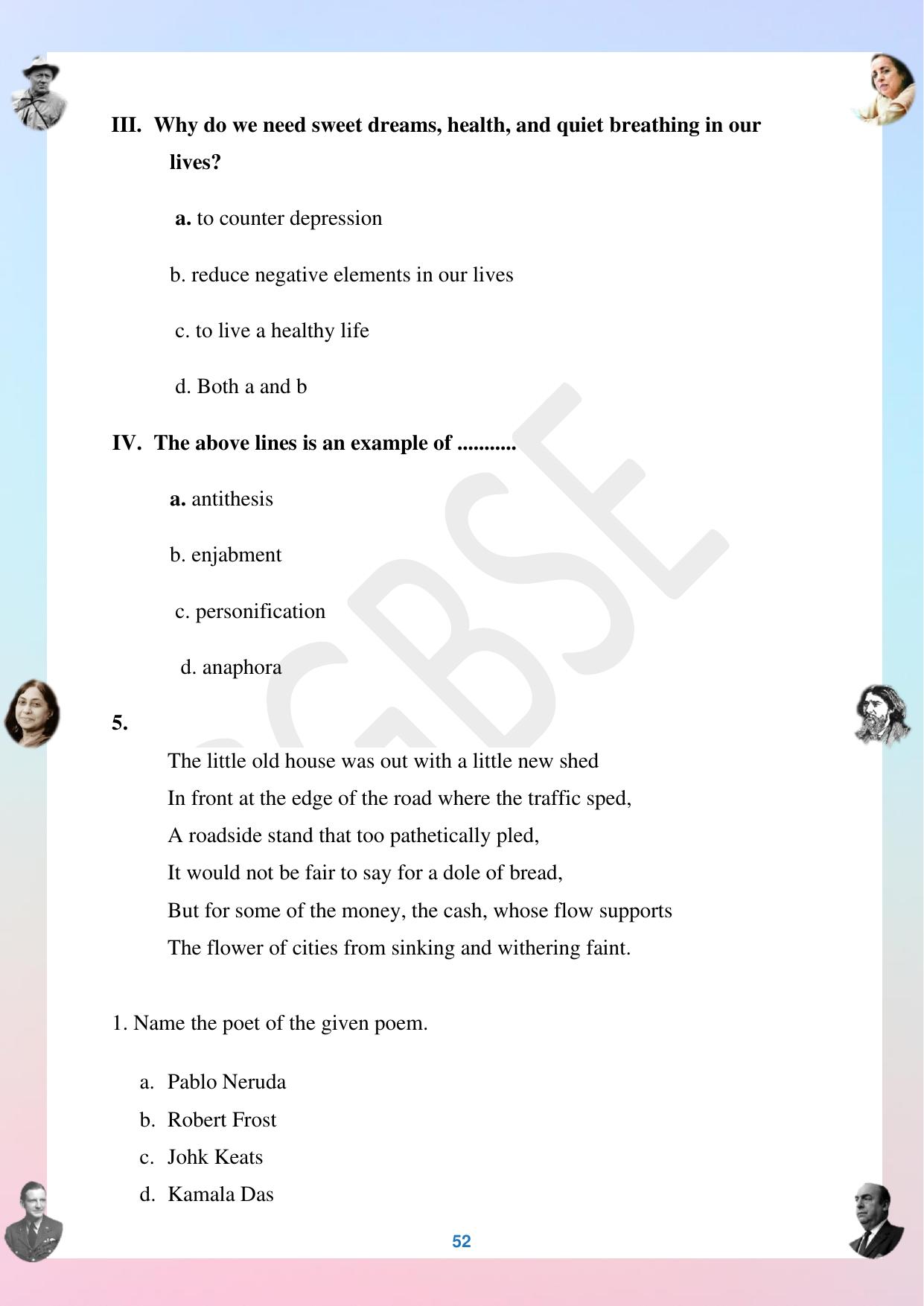 CGBSE Board Class 12 English अंग्रेजी  2023-2024 Question Bank - Page 52
