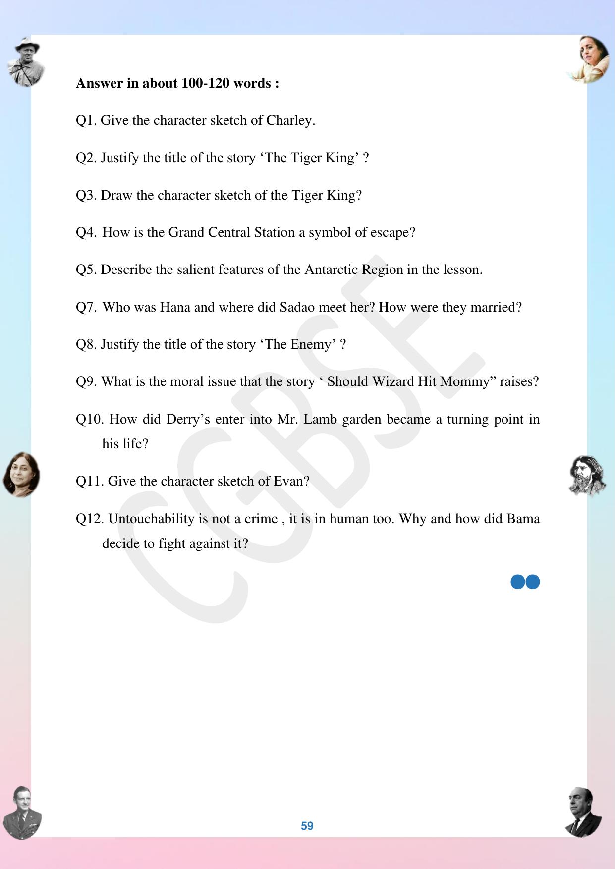 CGBSE Board Class 12 English अंग्रेजी  2023-2024 Question Bank - Page 59