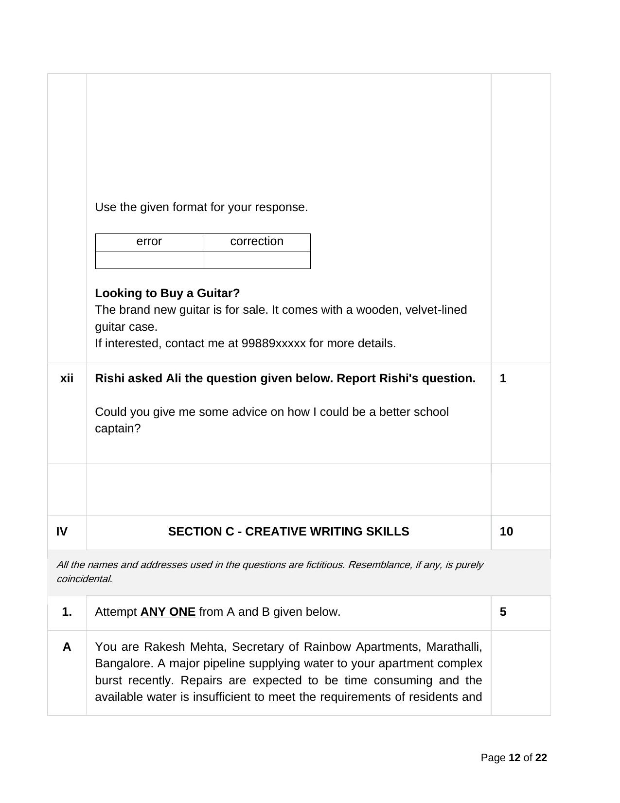 CBSE Class 10 English Practice Questions 2022-23 - Page 12