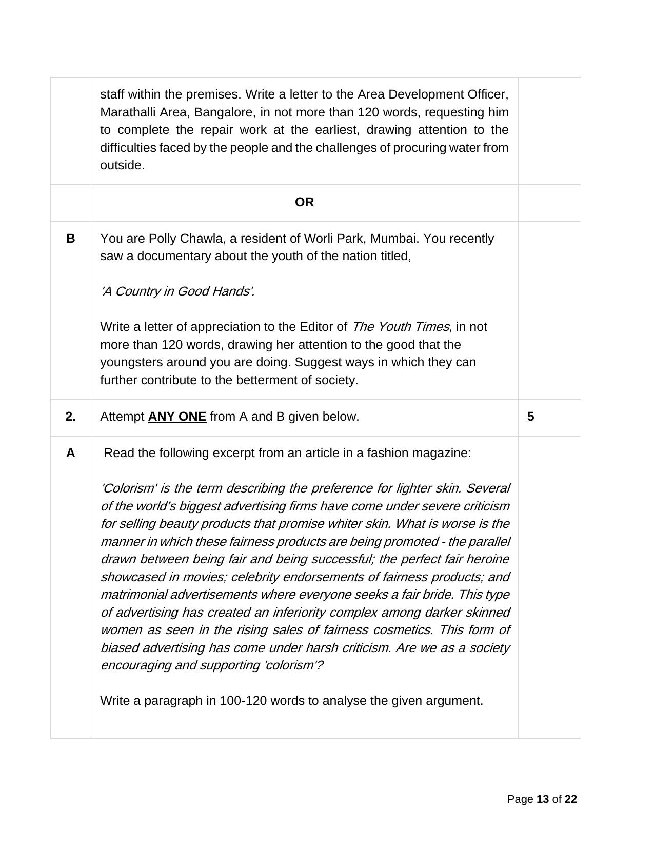 CBSE Class 10 English Practice Questions 2022-23 - Page 13