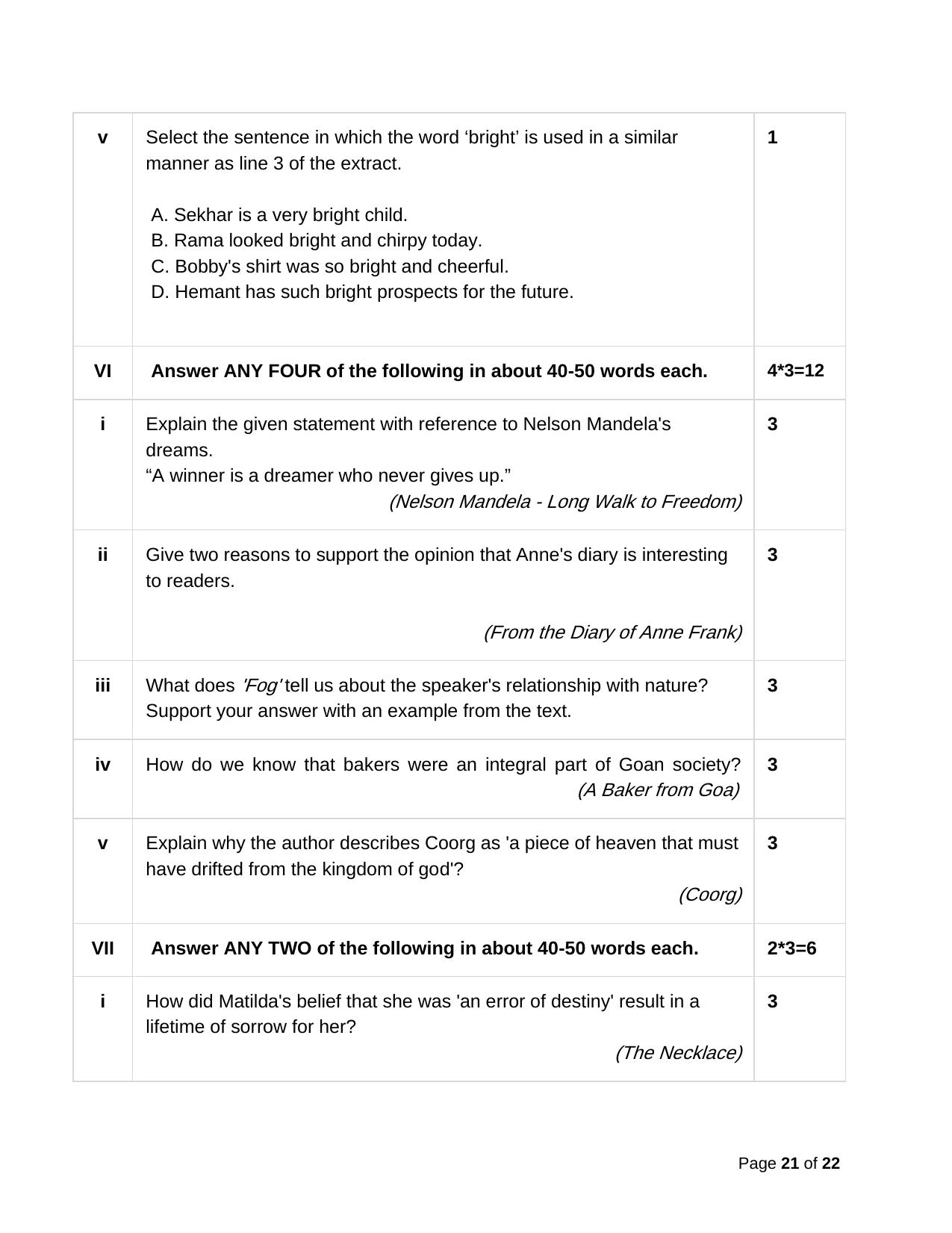 CBSE Class 10 English Practice Questions 2022-23 - Page 21