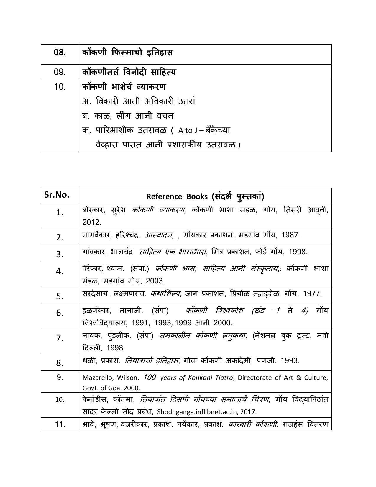 GU ART Konkani Syllabus - Page 2