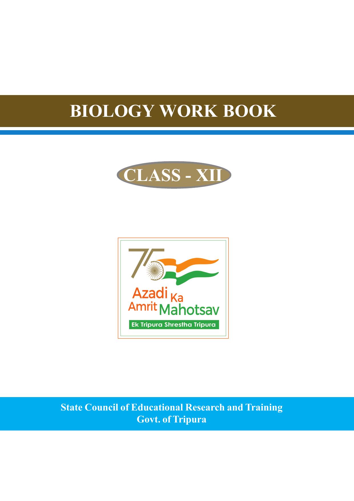 Tripura Board Class 12 Biology English Workbooks - Page 1