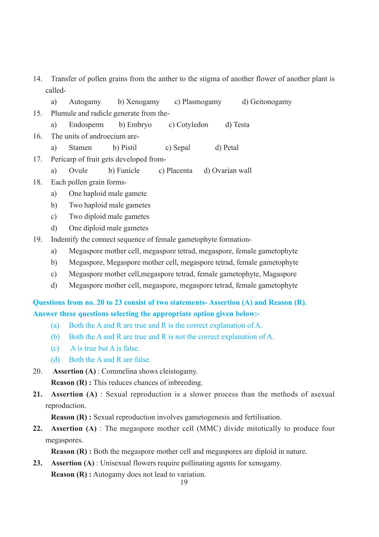 Tripura Board Class 12 Biology English Workbooks - Page 25