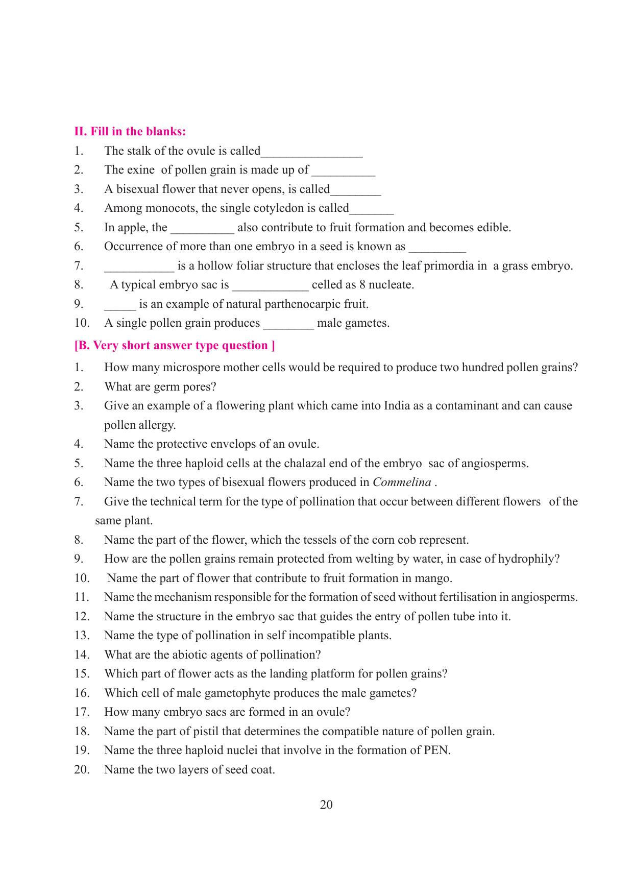 Tripura Board Class 12 Biology English Workbooks - Page 26