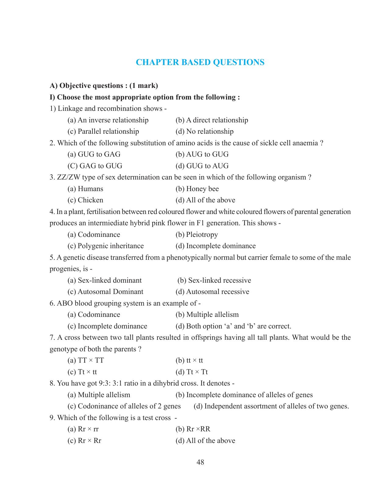 Tripura Board Class 12 Biology English Workbooks - Page 54