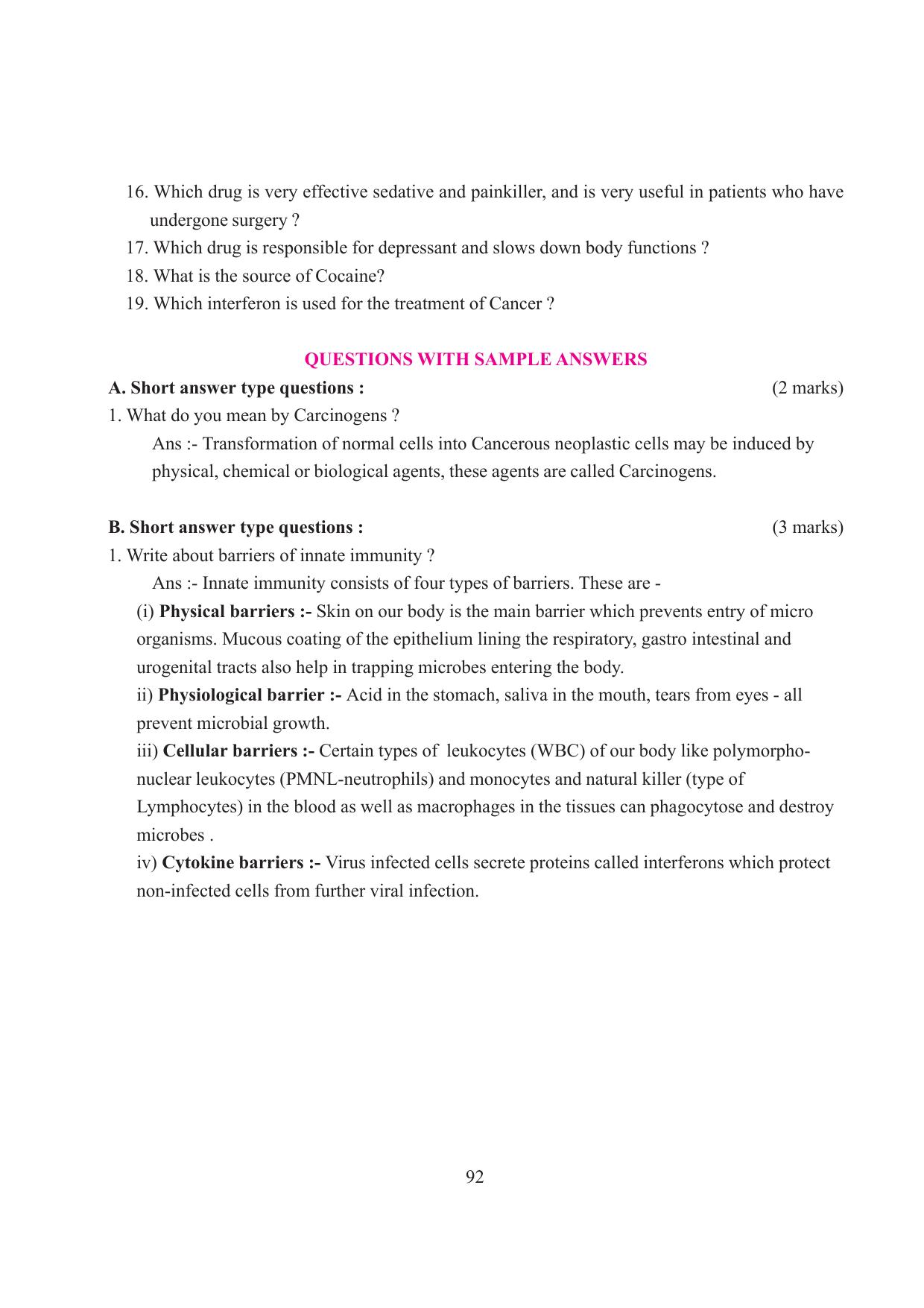 Tripura Board Class 12 Biology English Workbooks - Page 98