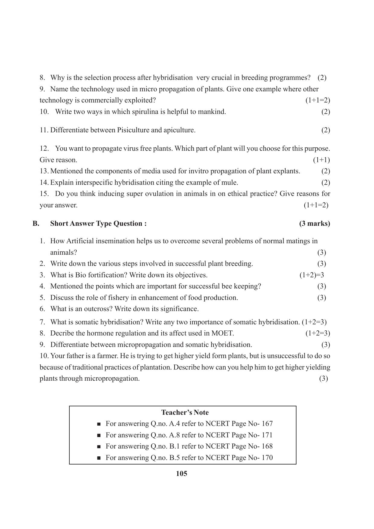 Tripura Board Class 12 Biology English Workbooks - Page 111