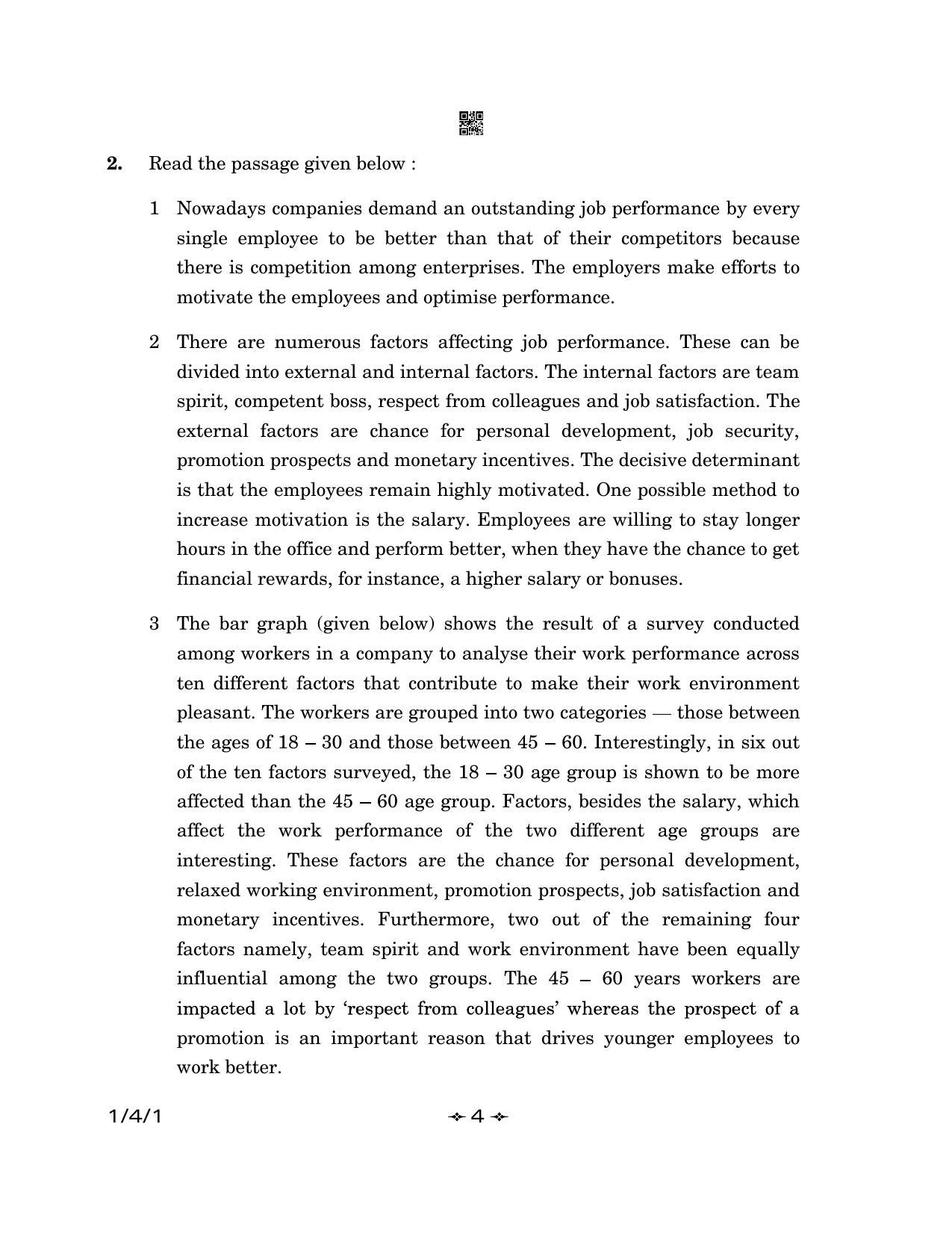 CBSE Class 12 1-4-1 English Core 2023 Question Paper - Page 4