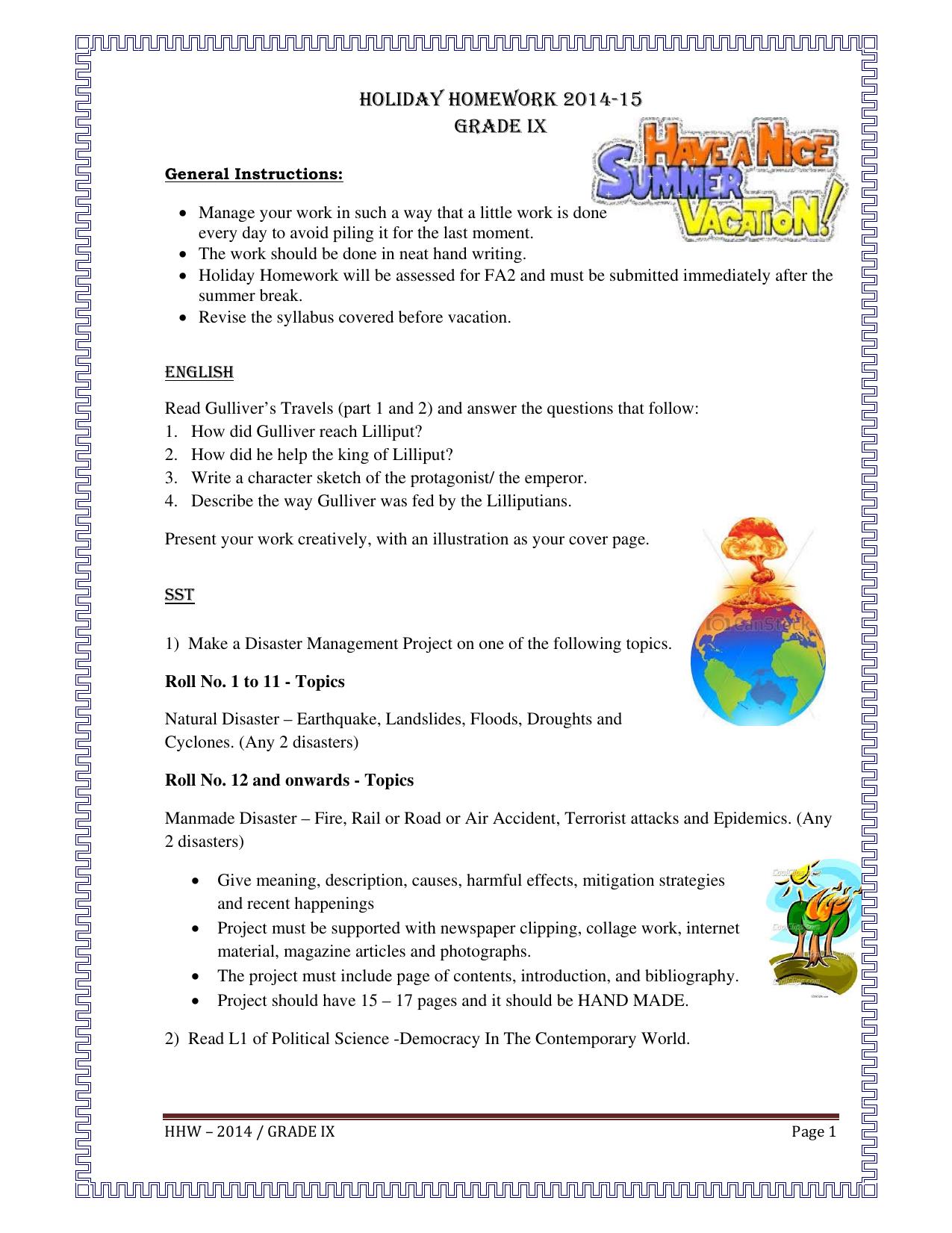 CBSE Worksheets for Class 9 Assignment 7 - Page 1
