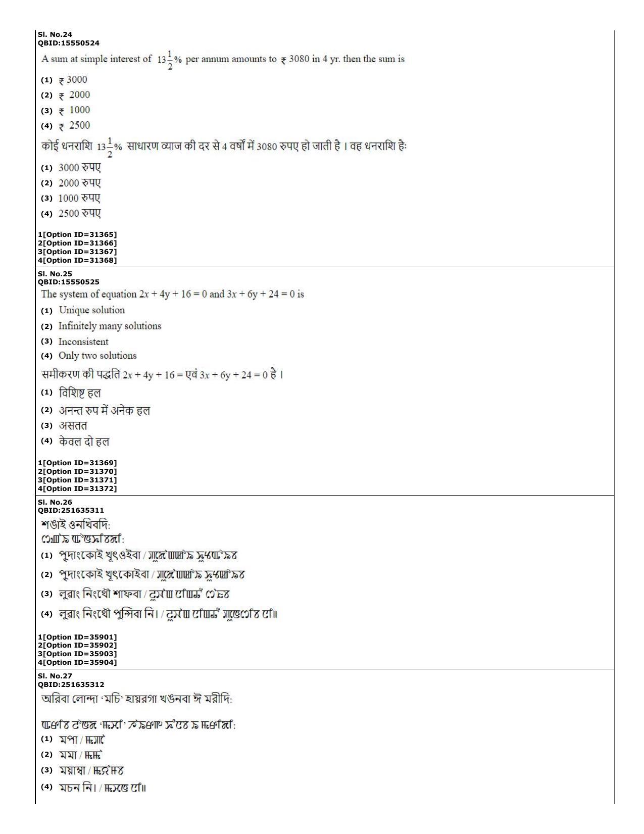 CUET (PG) 2022: PGQP-60 Manipuri (10-09-2022) Question Paper - Page 10