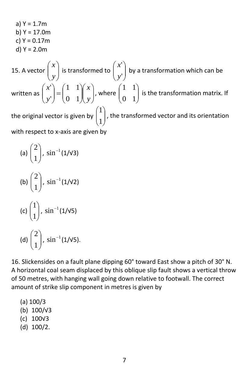 ISI Admission Test JRF in Geology GEA 2016 Sample Paper - Page 5