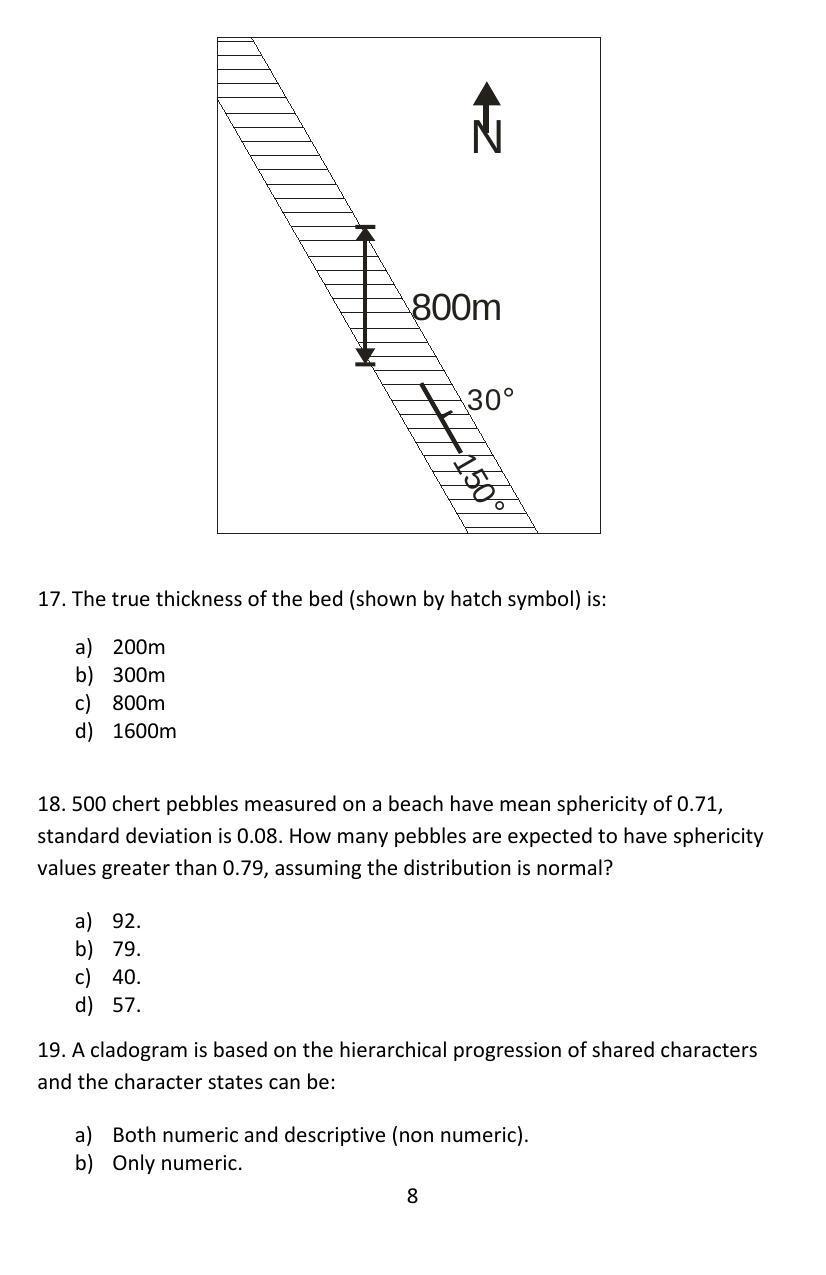 ISI Admission Test JRF in Geology GEA 2016 Sample Paper - Page 6