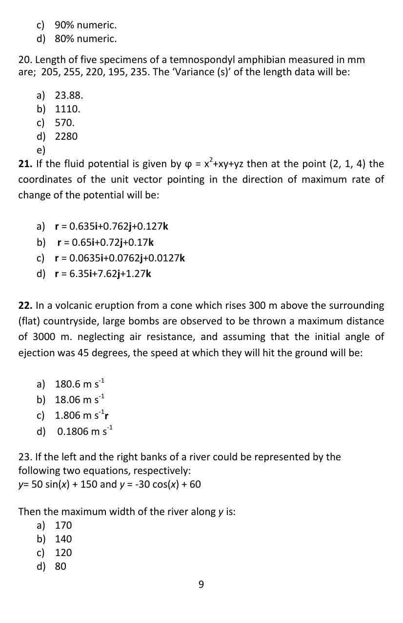 ISI Admission Test JRF in Geology GEA 2016 Sample Paper - Page 7