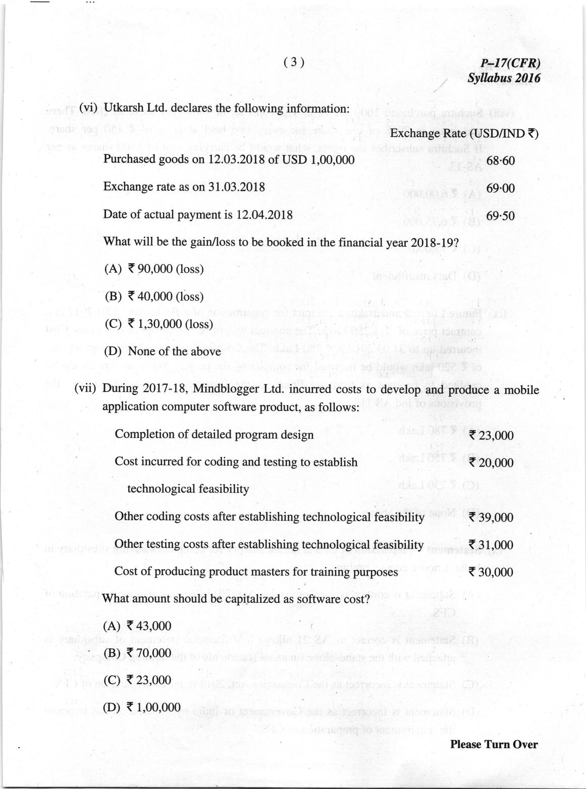 ICMAI June 2019 Corporate Financial Reporting Question Paper (Final) - Page 3