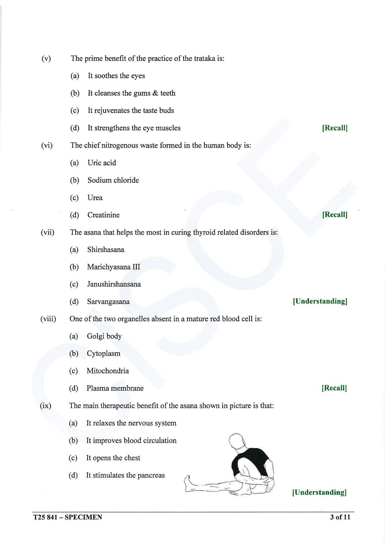 ICSE Class 10 2025 Yoga (QP & MS) Specimen Paper - Page 3
