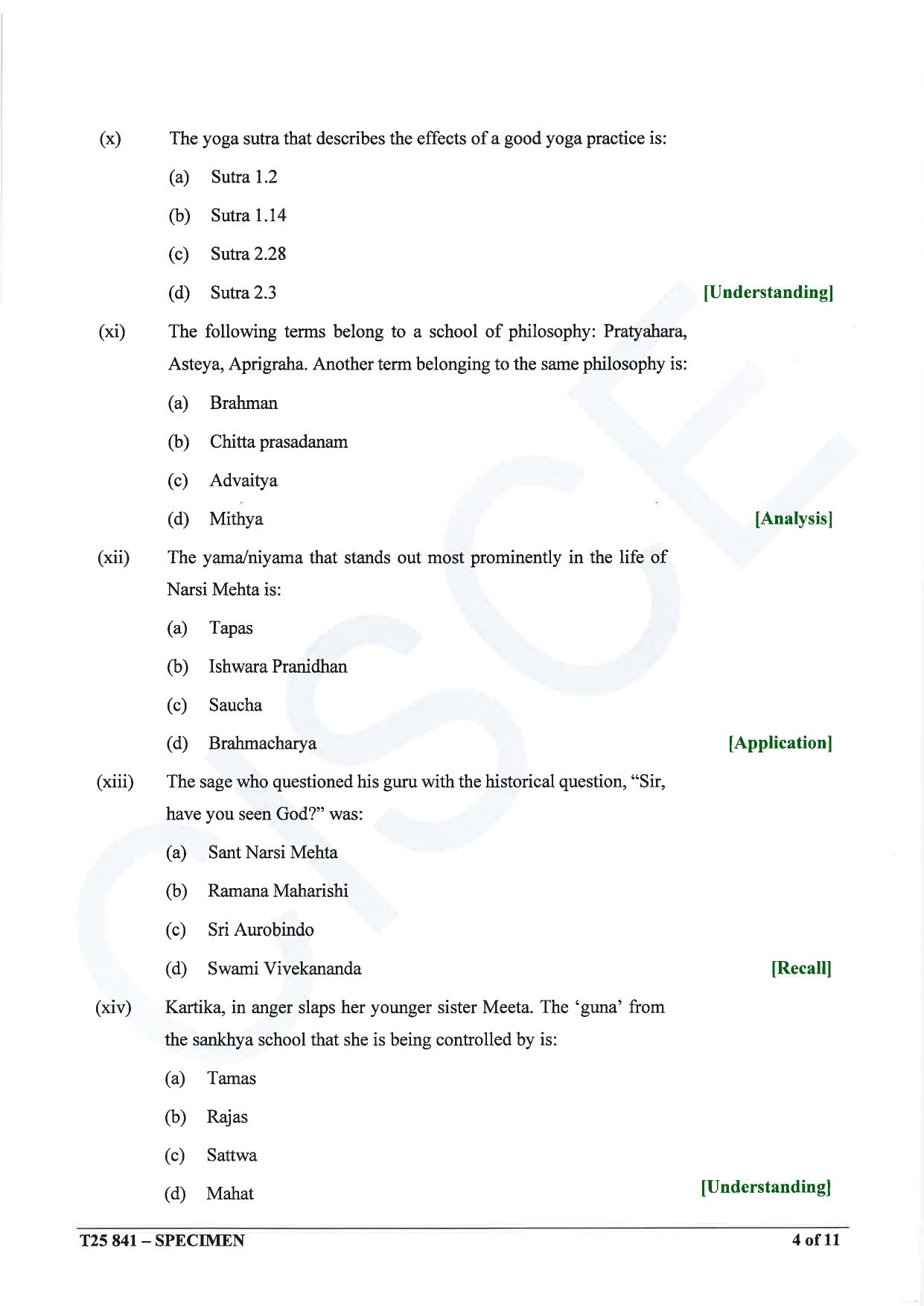 ICSE Class 10 2025 Yoga (QP & MS) Specimen Paper - Page 4