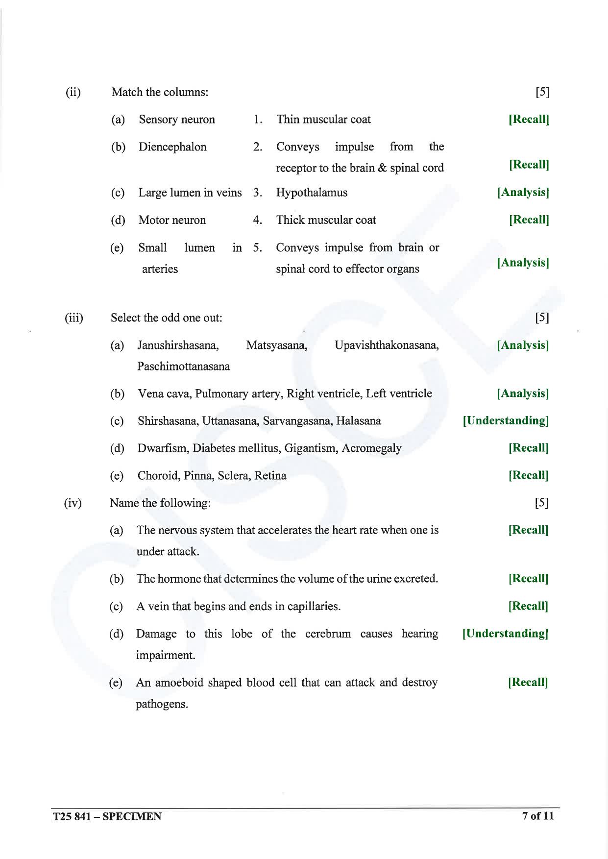ICSE Class 10 2025 Yoga (QP & MS) Specimen Paper - Page 7