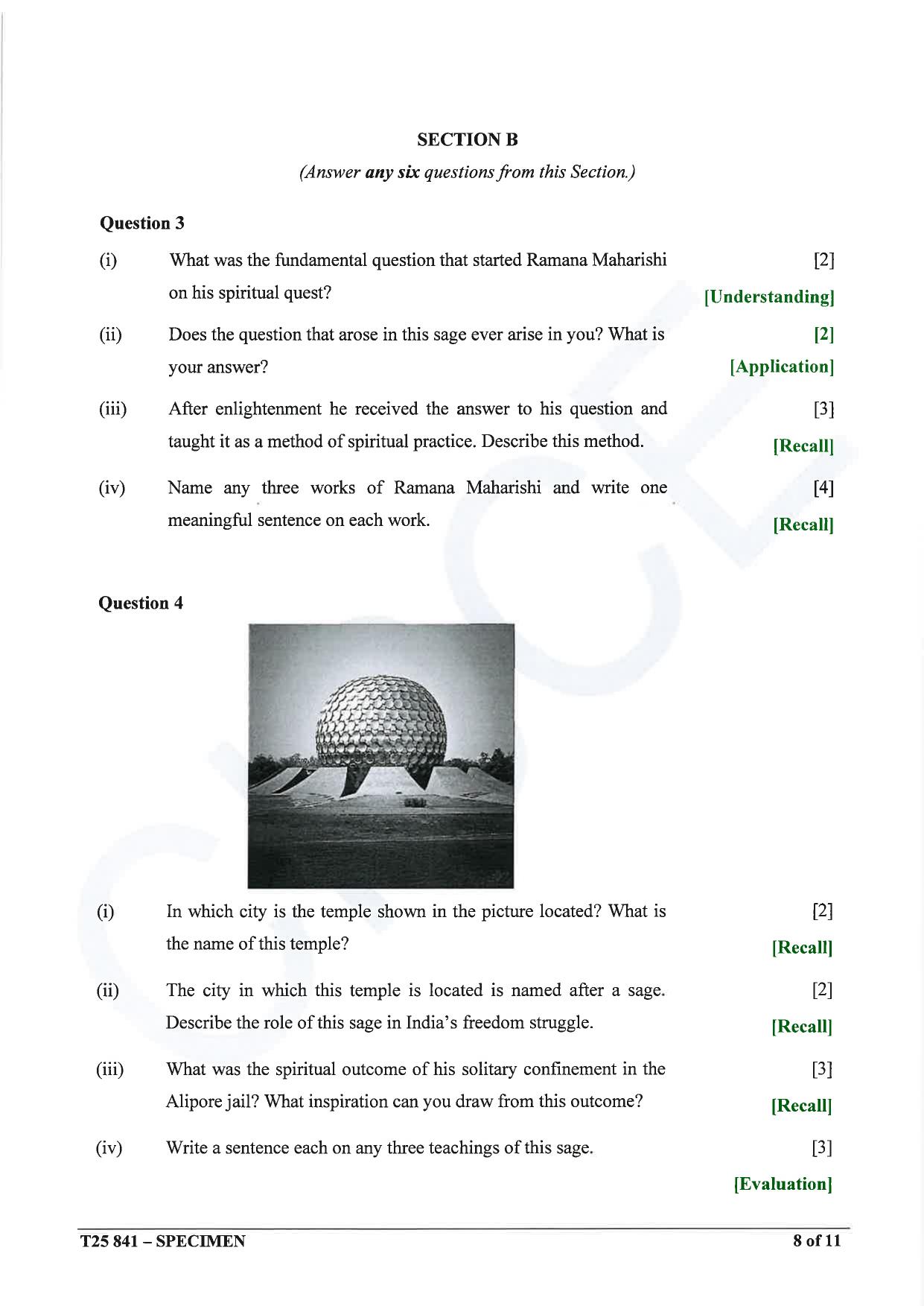 ICSE Class 10 2025 Yoga (QP & MS) Specimen Paper - Page 8