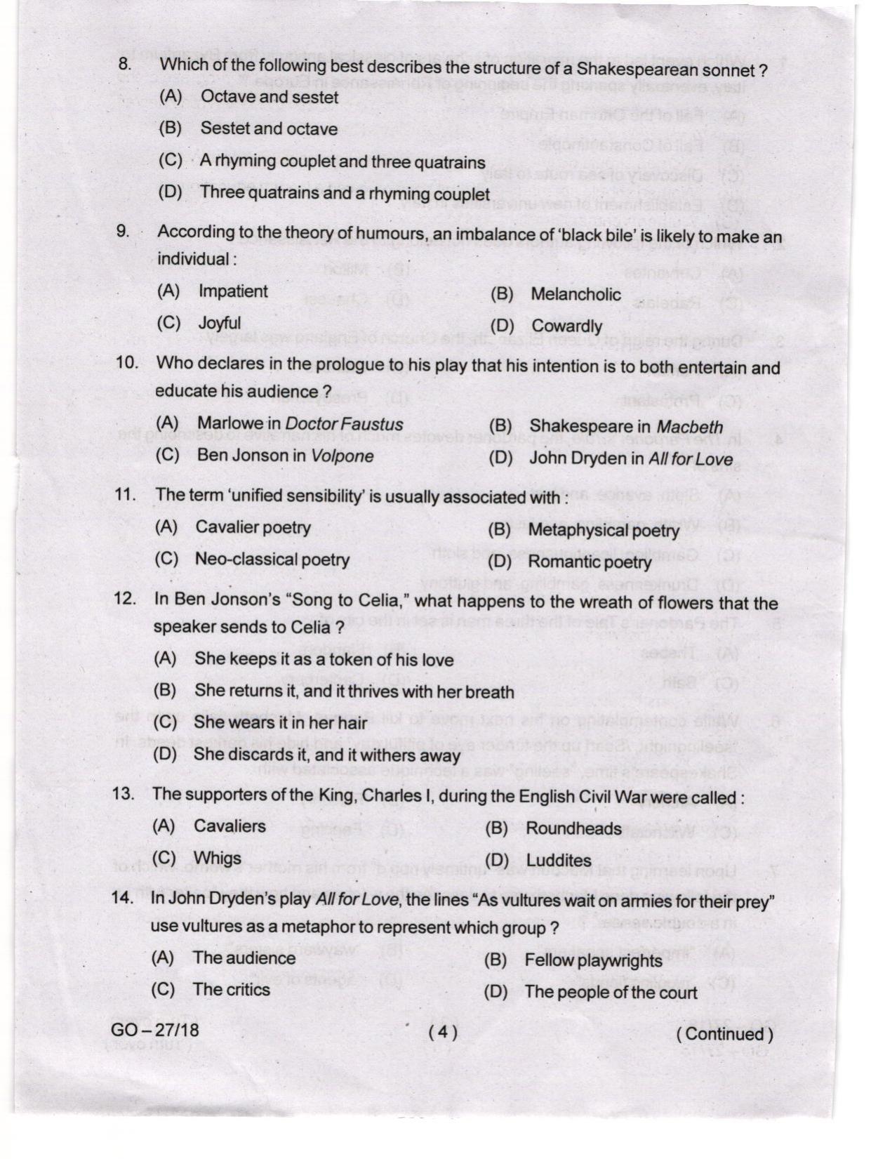 Odisha CPET 2024 ENGLISH Question Paper - Page 4