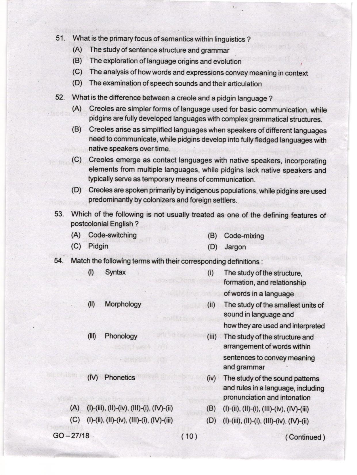 Odisha CPET 2024 ENGLISH Question Paper - Page 10