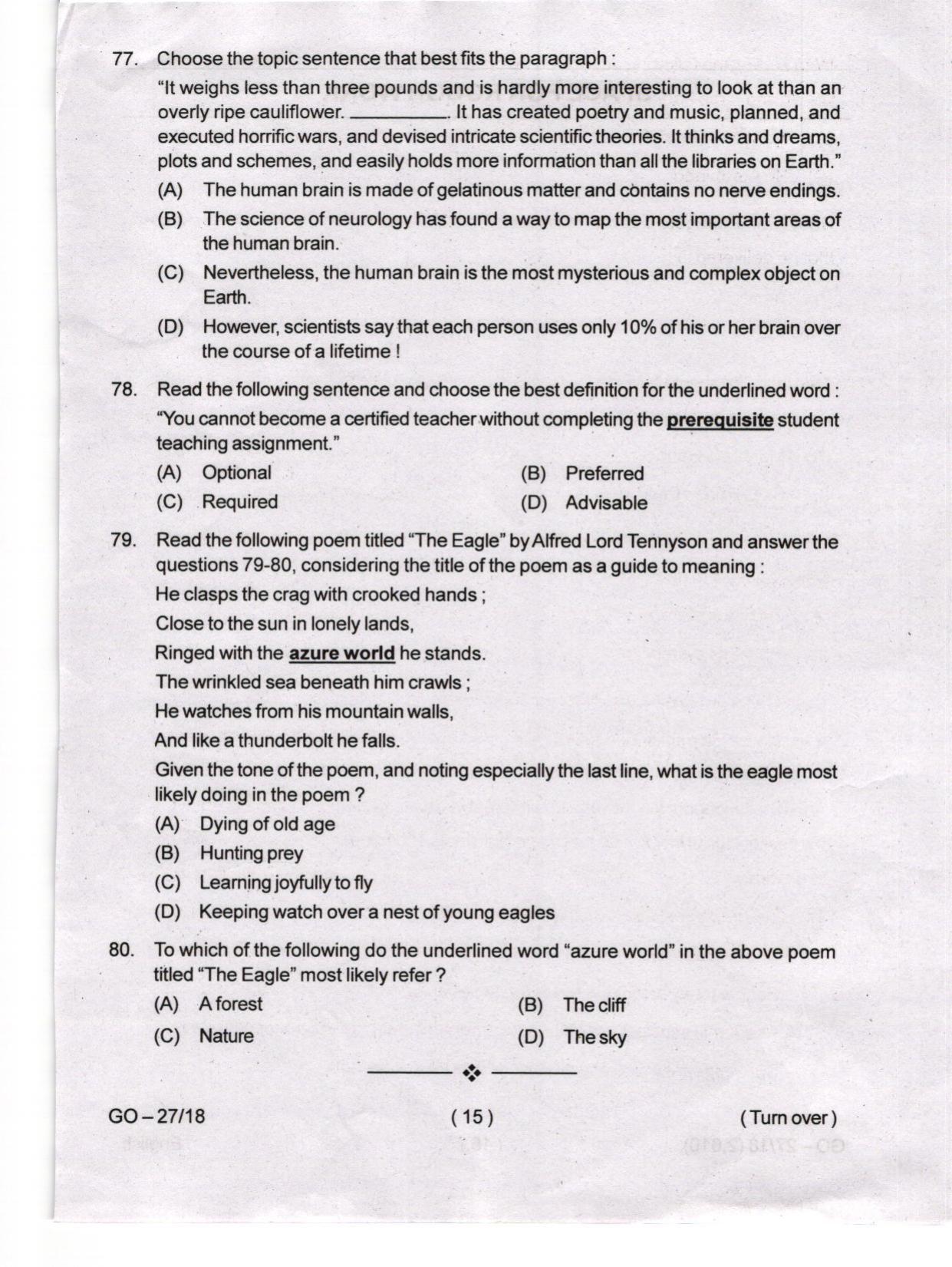 Odisha CPET 2024 ENGLISH Question Paper - Page 15