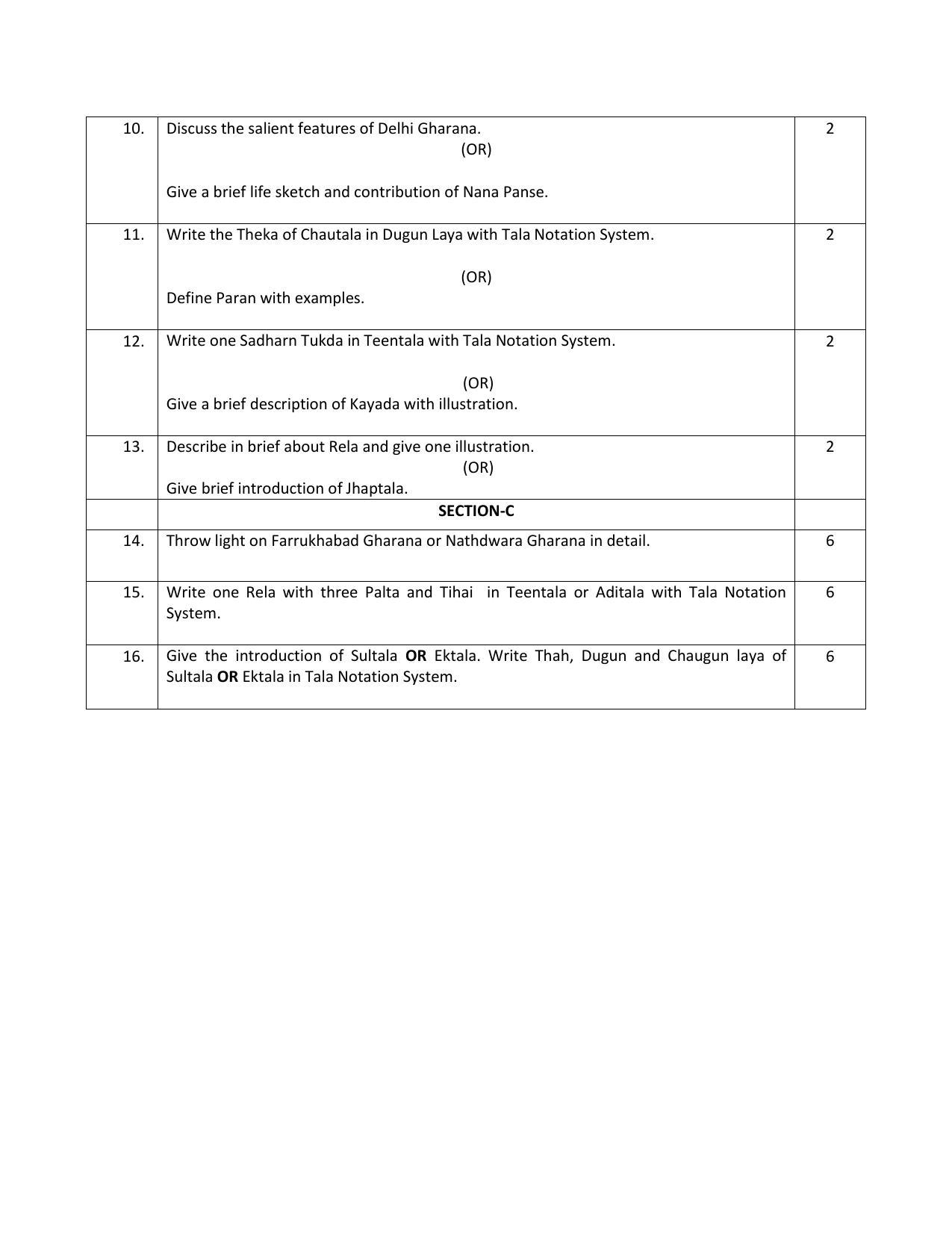 CBSE Class 10 Hindustani Music (Percussion) Sample Papers 2023 - Page 3
