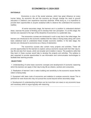 HP Board Class 11th Syllabus for Econimics