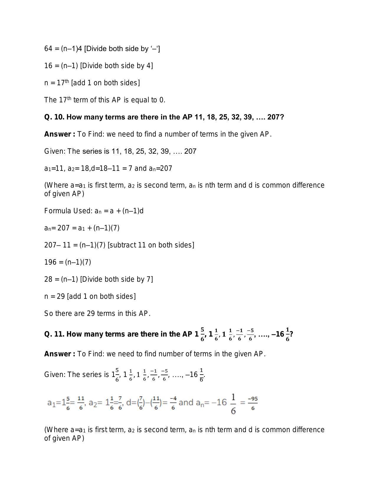 Chapter 11: Arithmetic Progression: RS Aggarwal Class 11 Solutions - Page 7