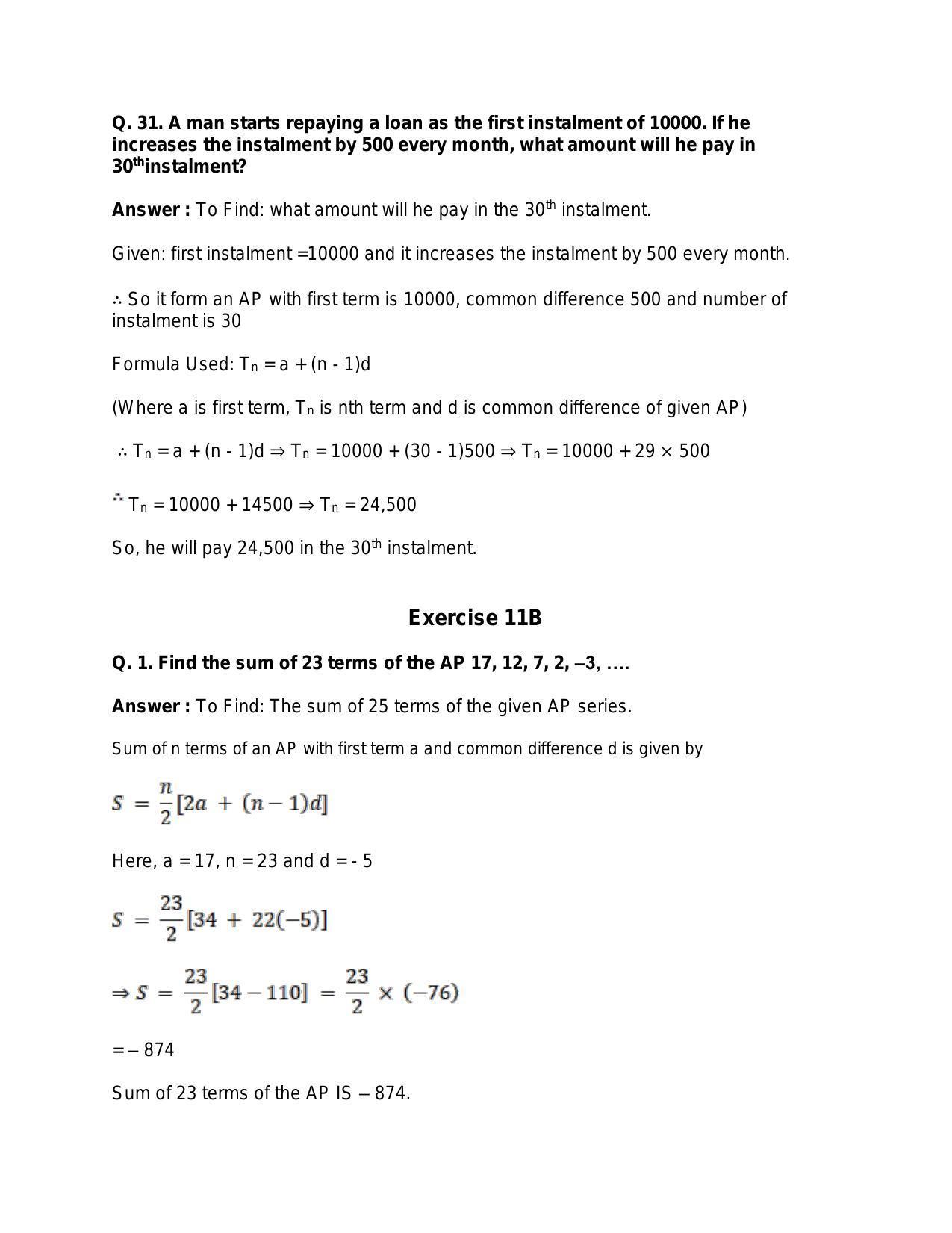Chapter 11: Arithmetic Progression: RS Aggarwal Class 11 Solutions - Page 22