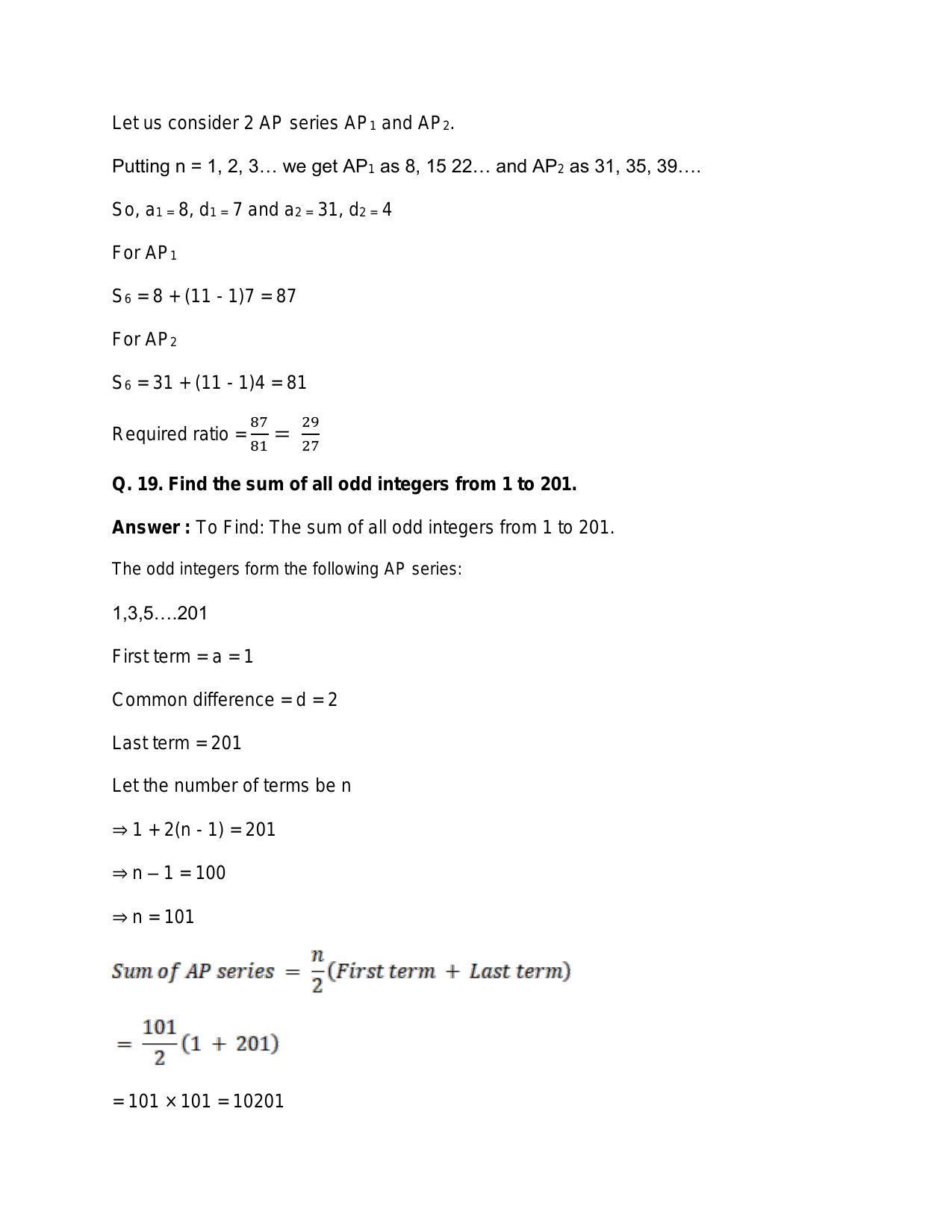 Chapter 11: Arithmetic Progression: RS Aggarwal Class 11 Solutions - Page 32