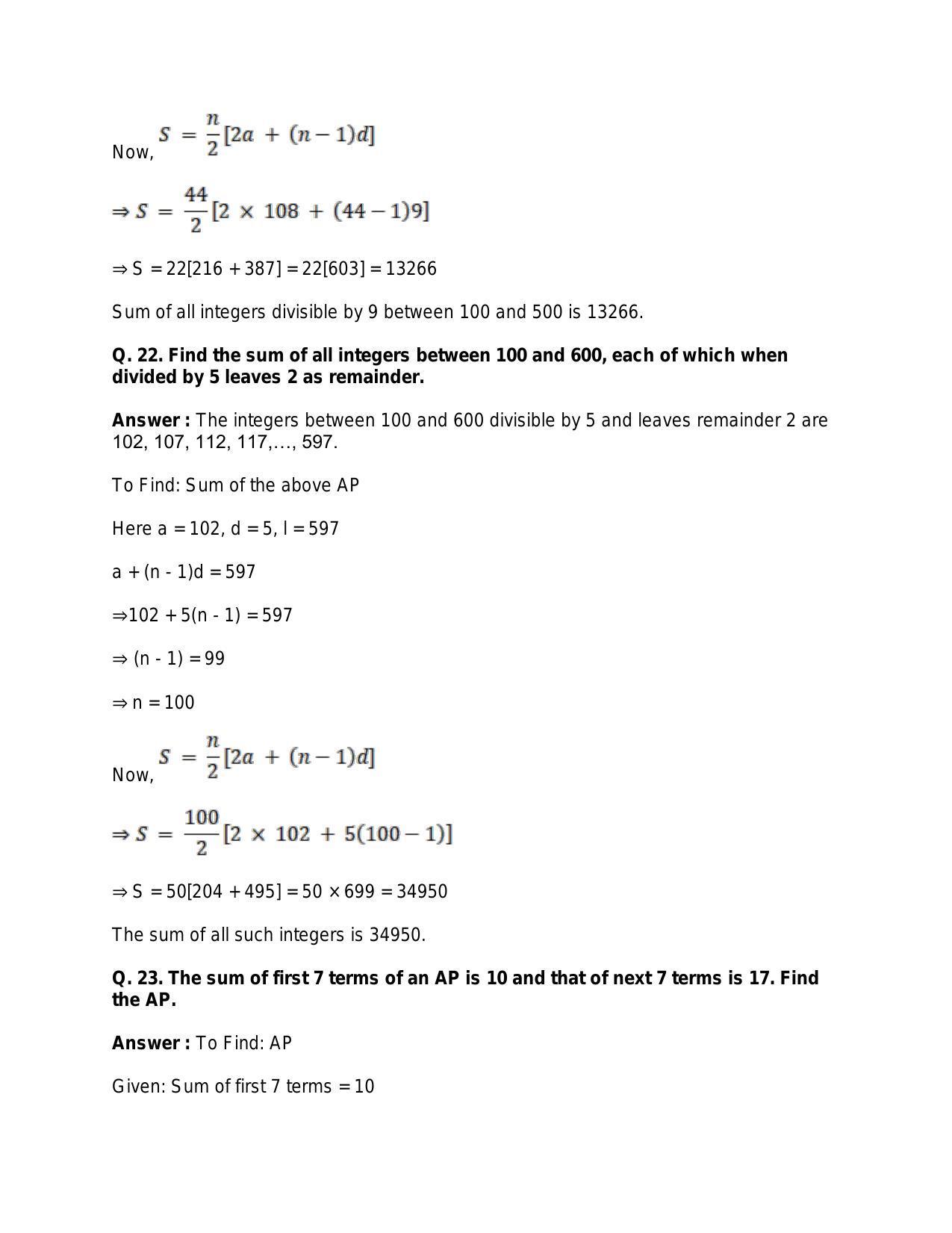 Chapter 11: Arithmetic Progression: RS Aggarwal Class 11 Solutions - Page 34