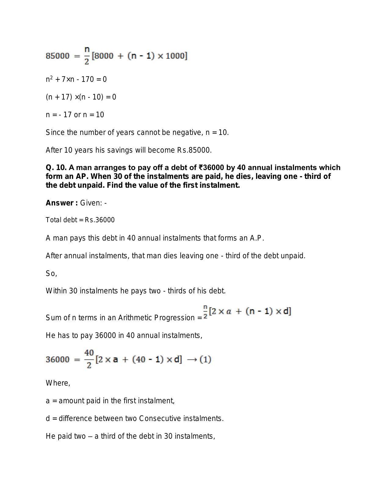 Chapter 11: Arithmetic Progression: RS Aggarwal Class 11 Solutions - Page 48