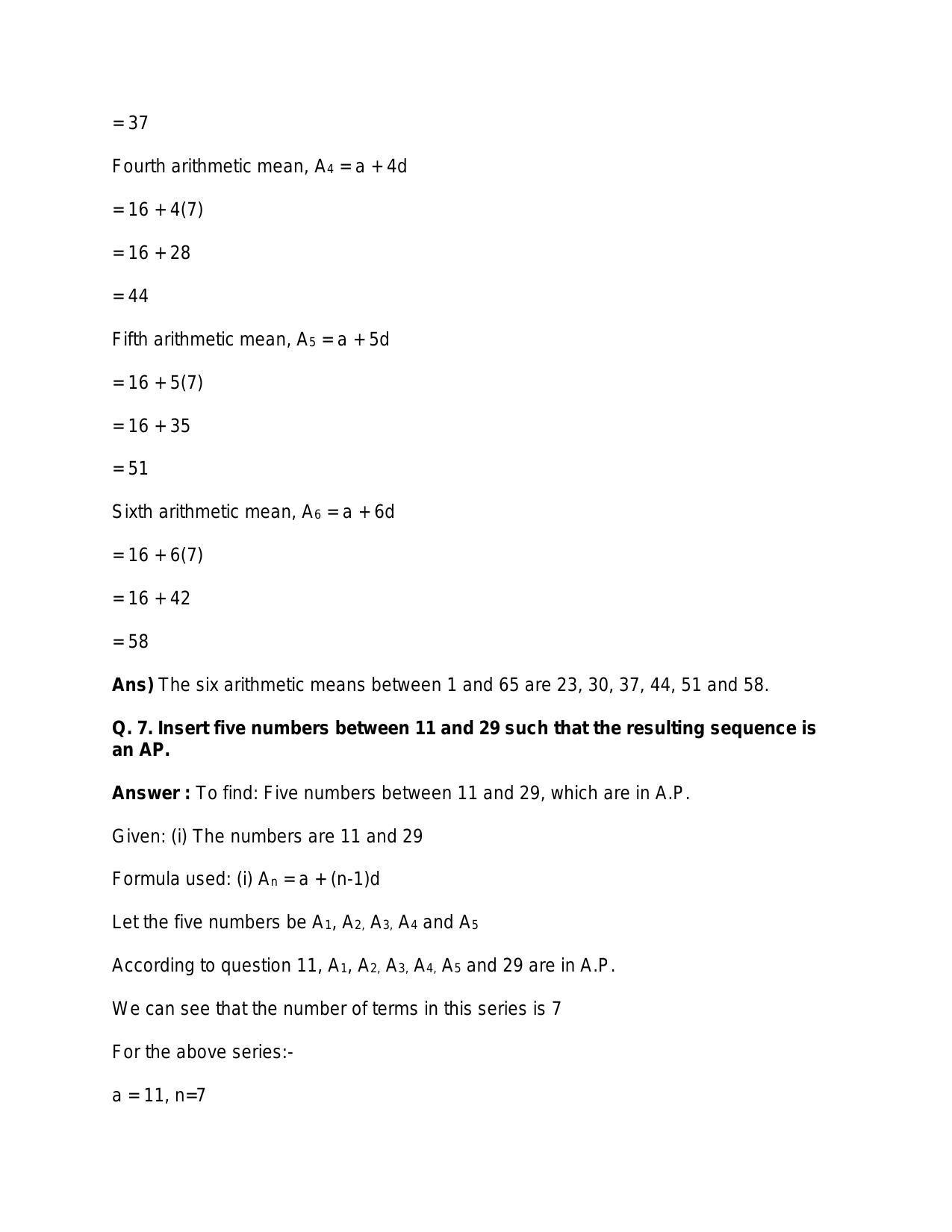 Chapter 11: Arithmetic Progression: RS Aggarwal Class 11 Solutions - Page 62