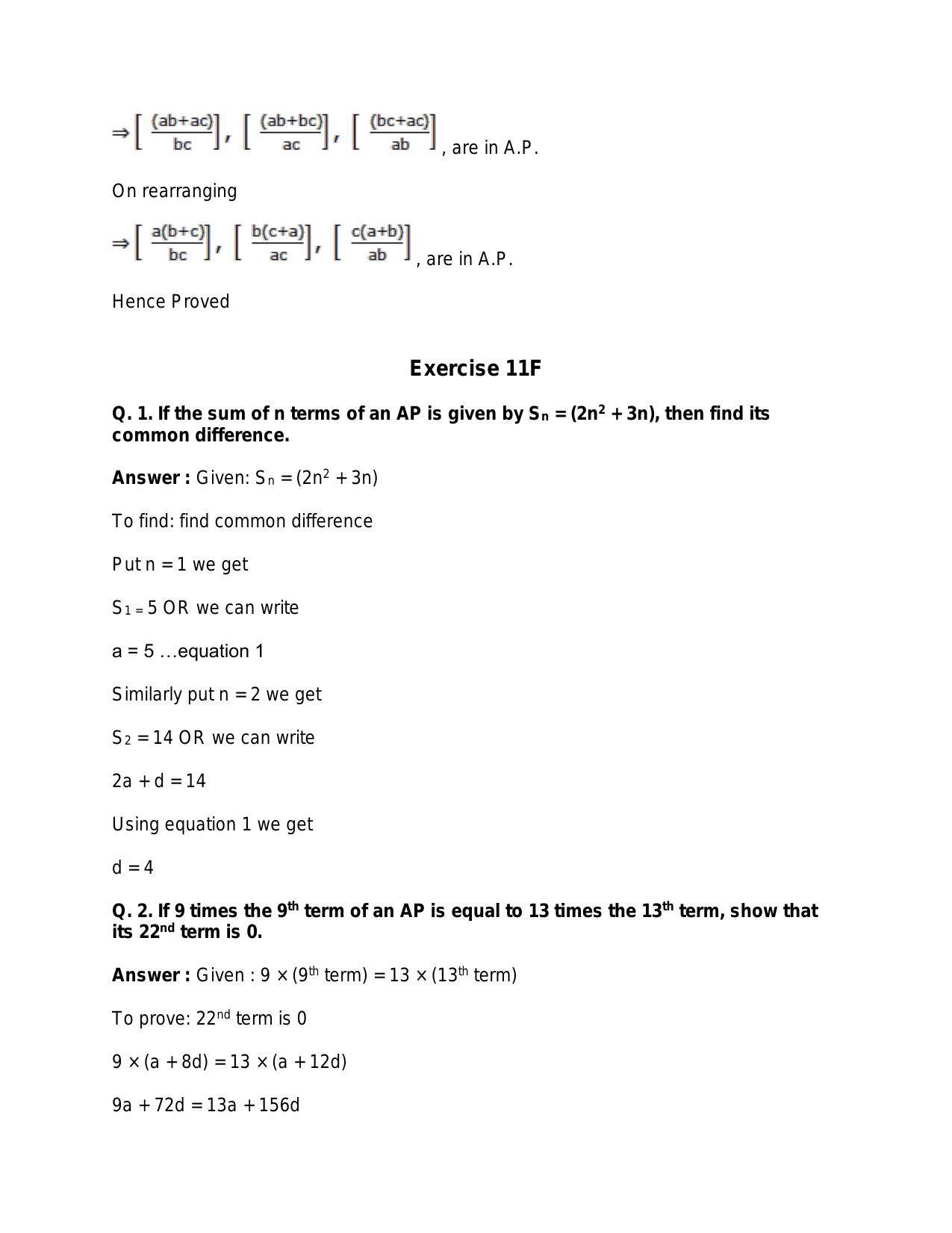Chapter 11: Arithmetic Progression: RS Aggarwal Class 11 Solutions - Page 76